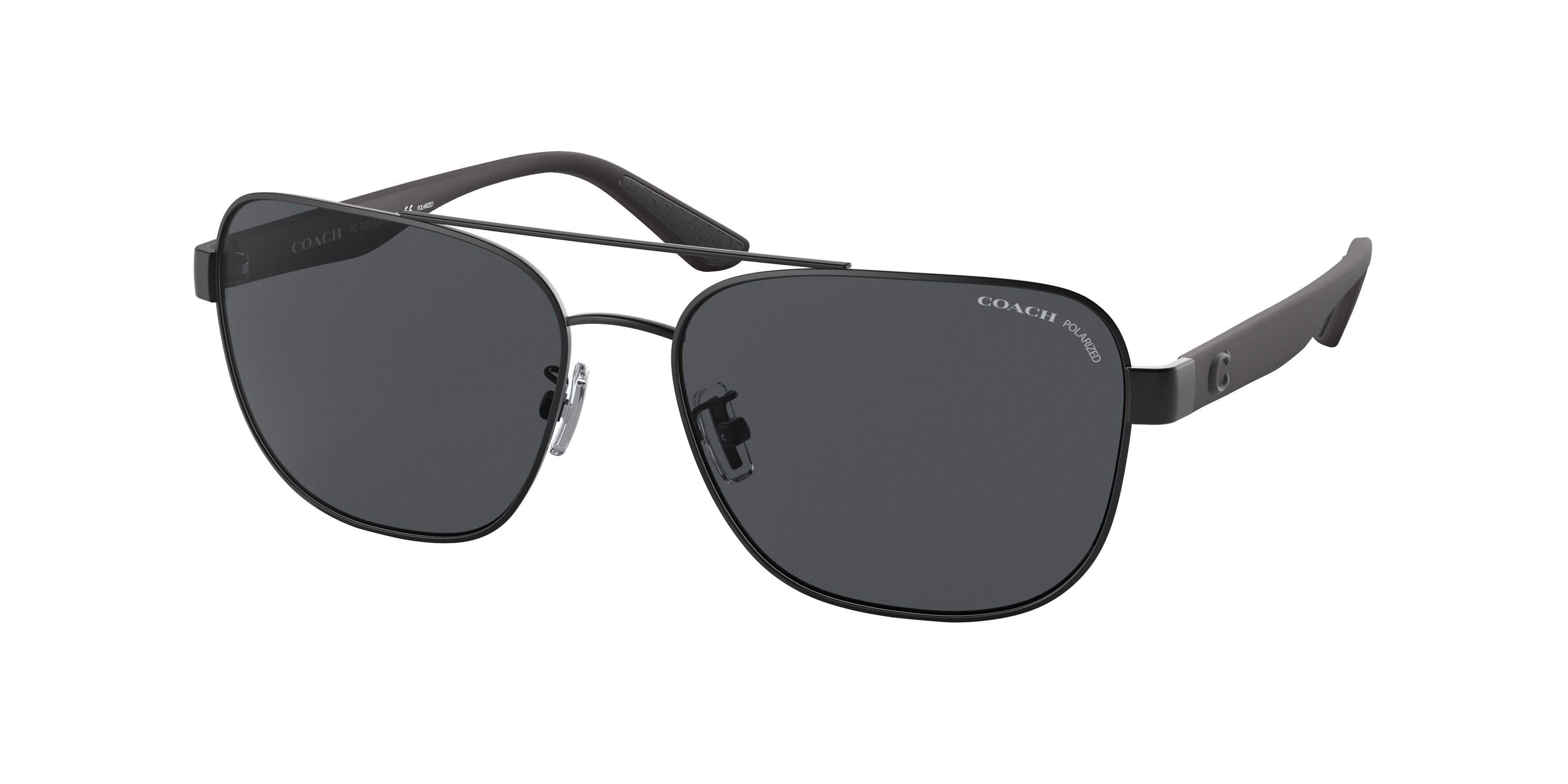 Coach C2099 HC7122 Pillow Sunglasses 938081-Matte Black 58-140-16 - Color Map Black