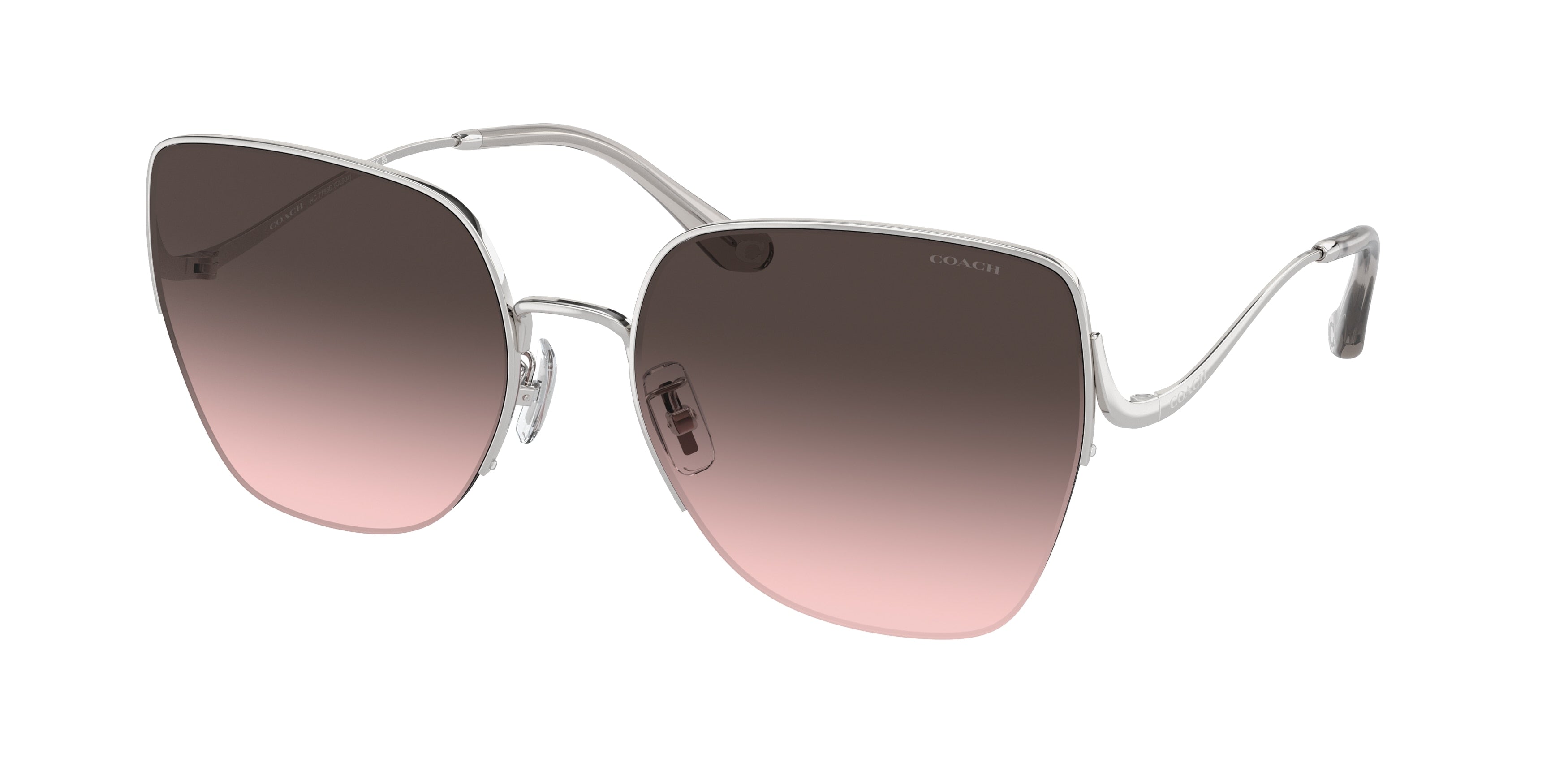 Coach CL904 HC7156D Irregular Sunglasses  900146-Shiny Silver 60-140-19 - Color Map Silver