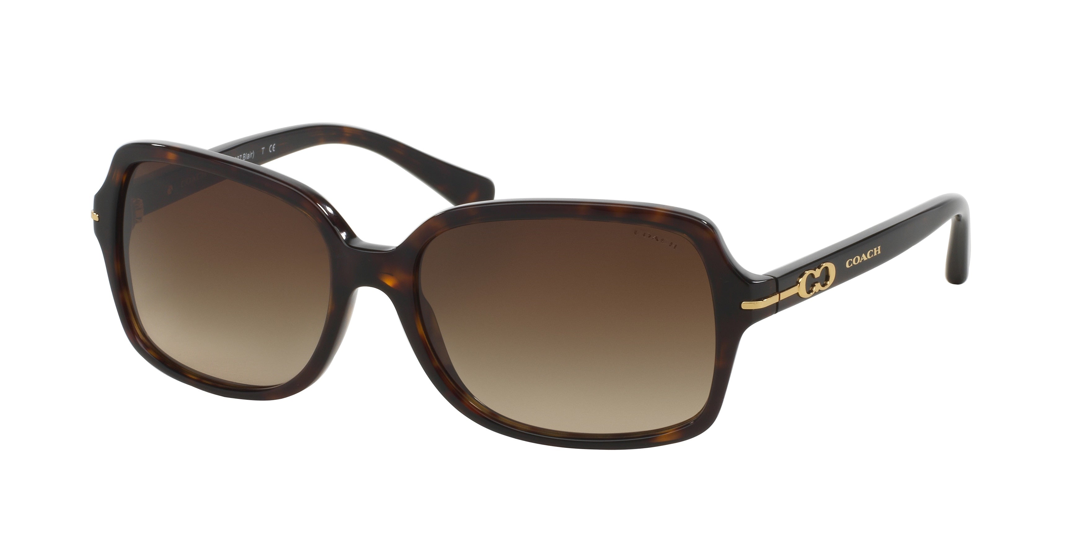 Coach L087 BLAIR HC8116 Rectangle Sunglasses 500113-Dark Tortoise 56-135-16 - Color Map Tortoise