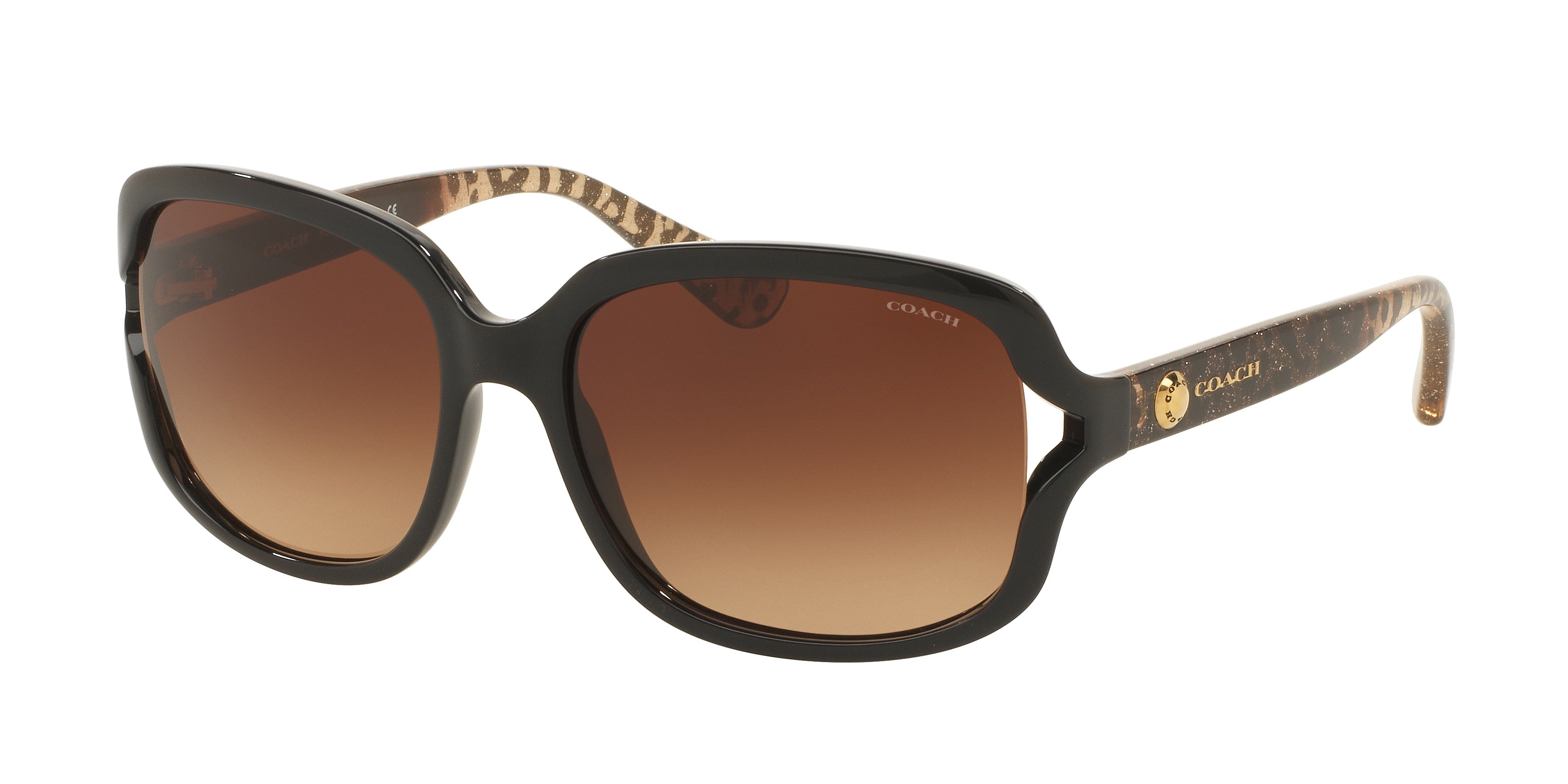 Coach L149 HC8169 Square Sunglasses  535313-Black 57-135-16 - Color Map Black
