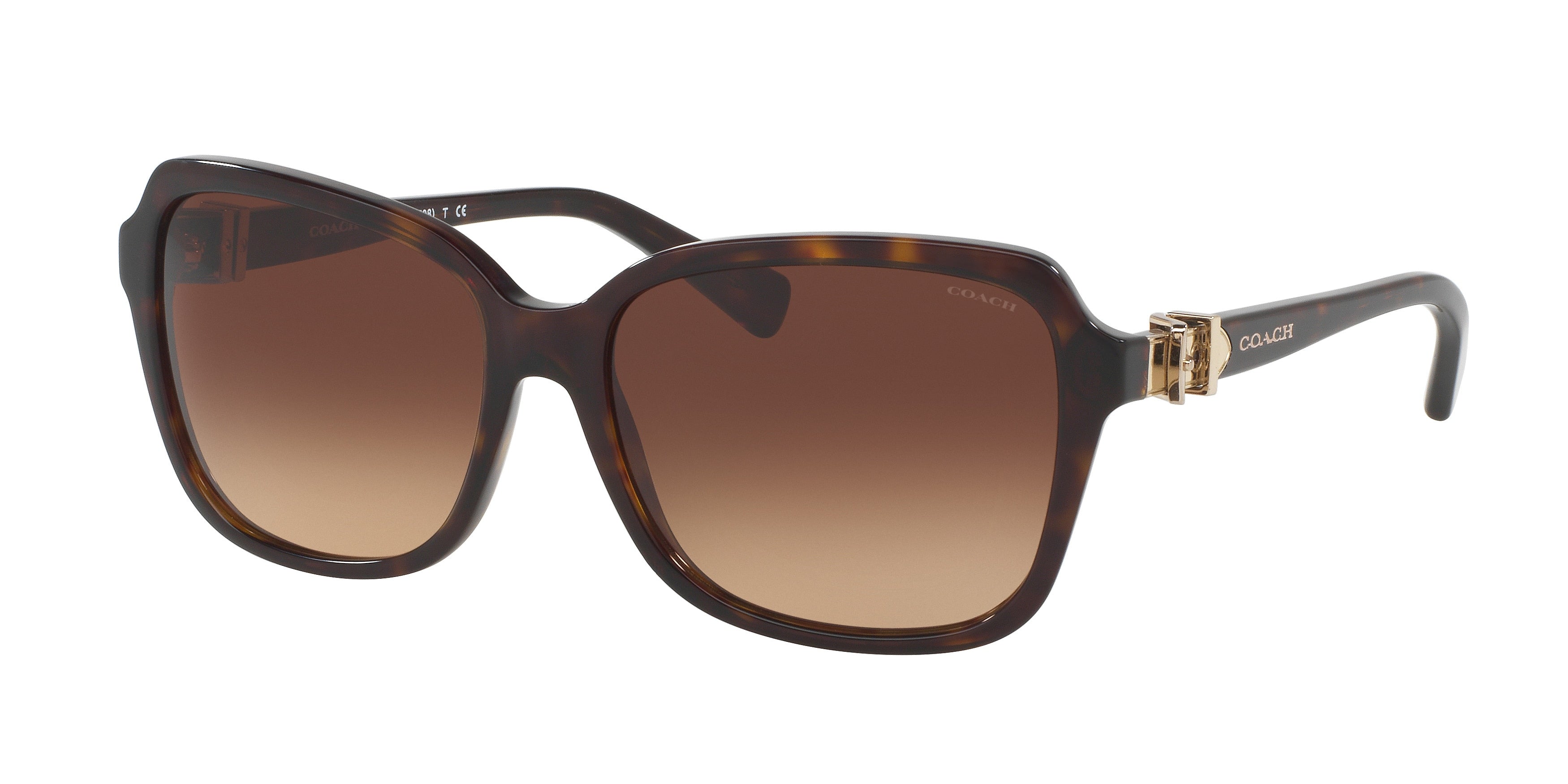 Coach L1598 HC8179 Square Sunglasses  512013-Dark Tortoise 58-135-16 - Color Map Tortoise