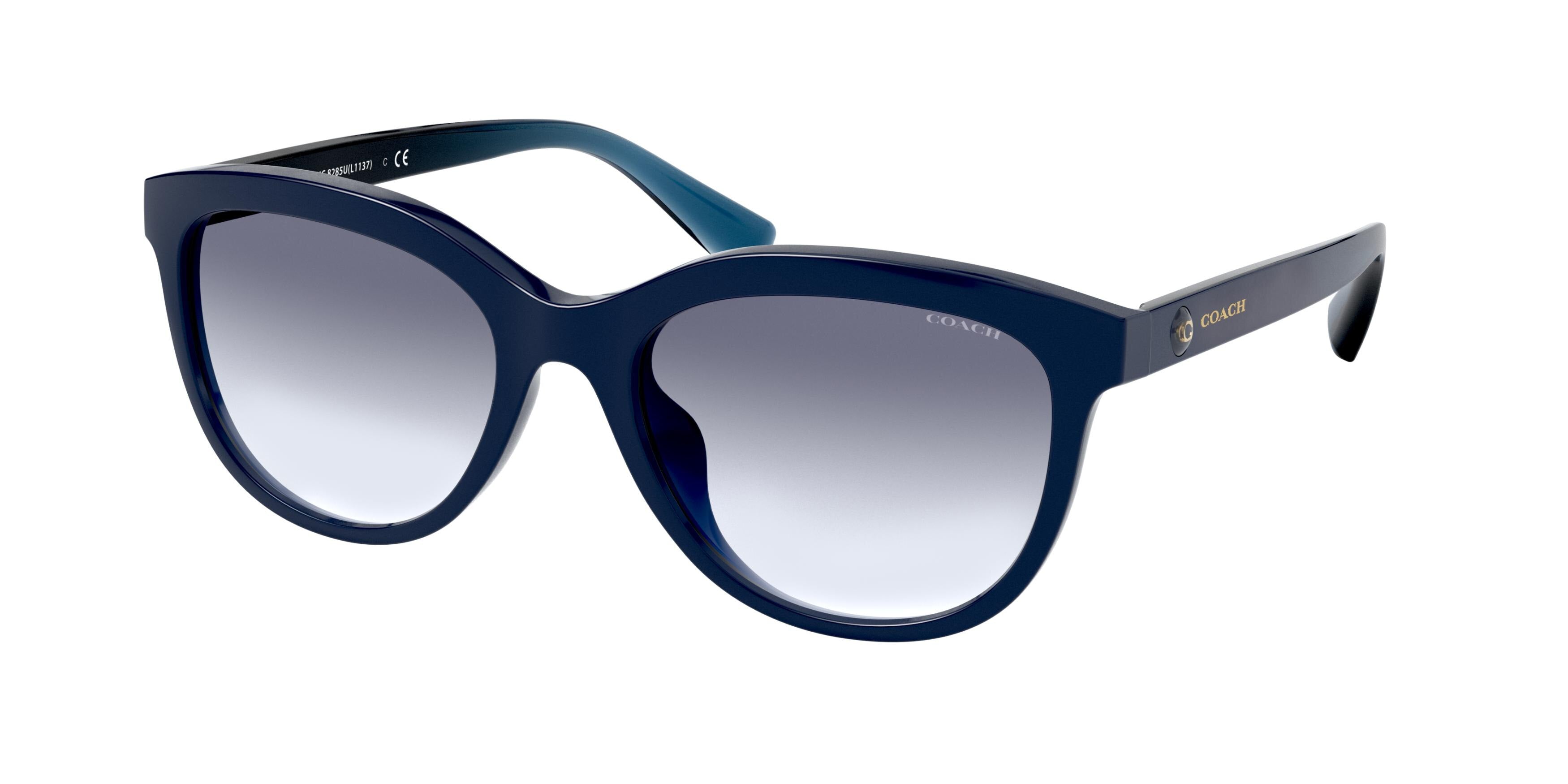 Coach L1137 HC8285U Rectangle Sunglasses  502879-Dark Blue 56-145-19 - Color Map Blue