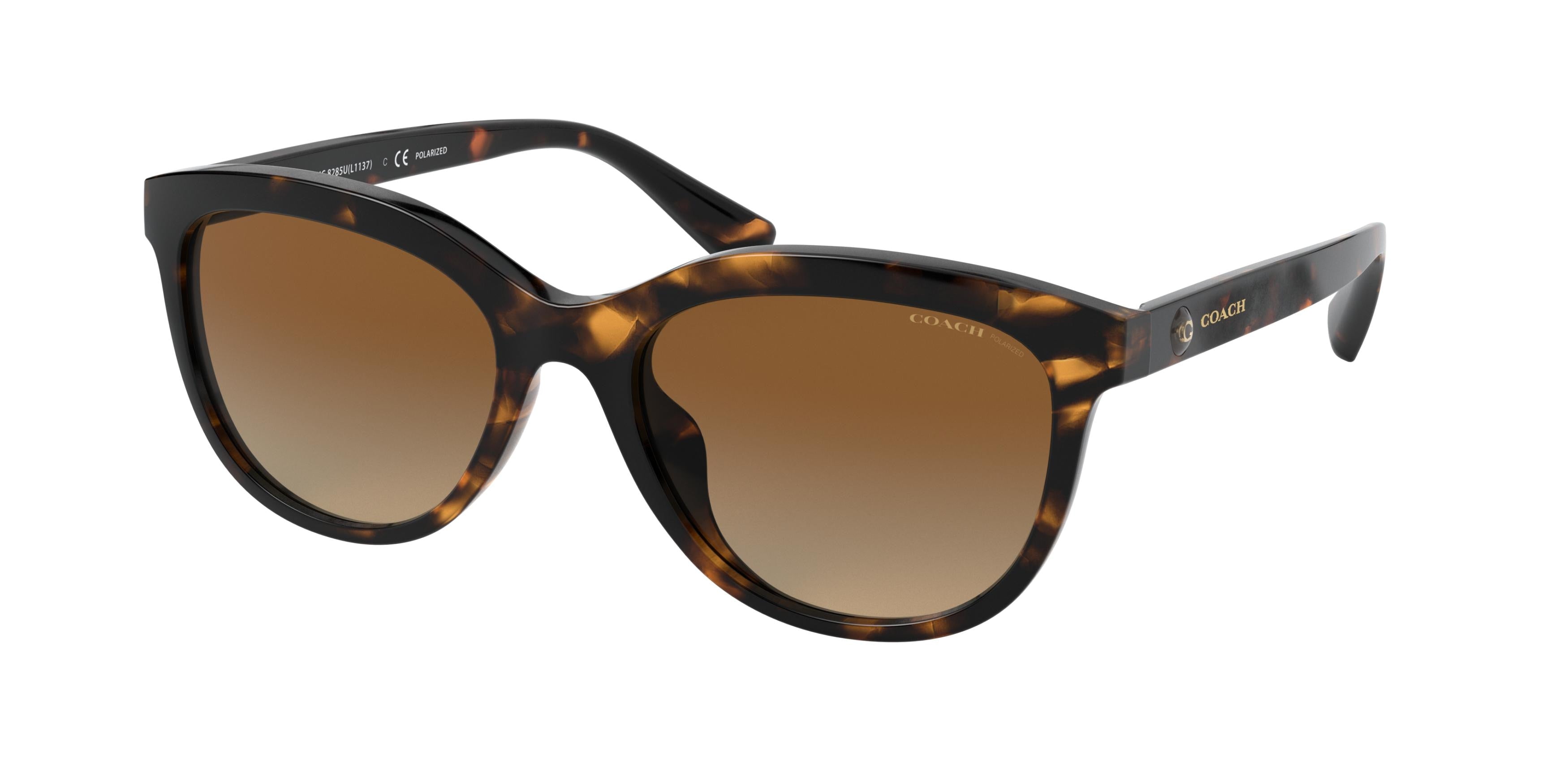 Coach L1137 HC8285U Rectangle Sunglasses  5120T5-Dark Tortoise 56-145-19 - Color Map Tortoise