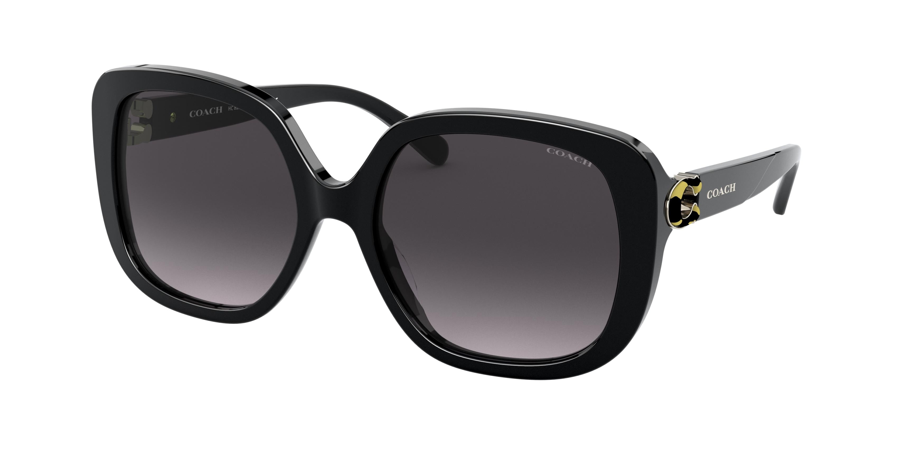 Coach L1144 HC8292 Square Sunglasses 50028G-Black 56-140-18 - Color Map Black
