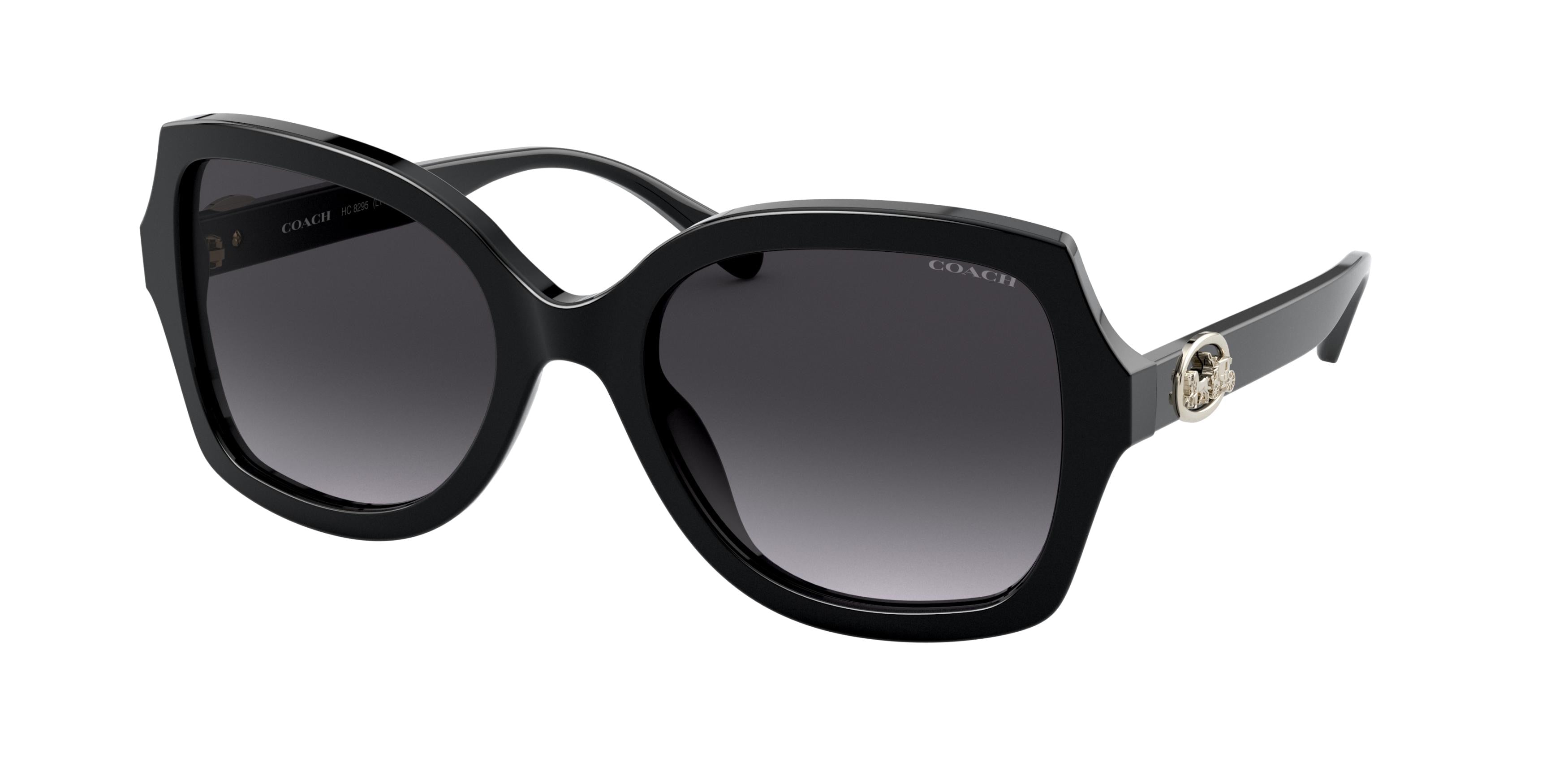 Coach L1147 HC8295 Square Sunglasses 50028G-Black 56-140-21 - Color Map Black