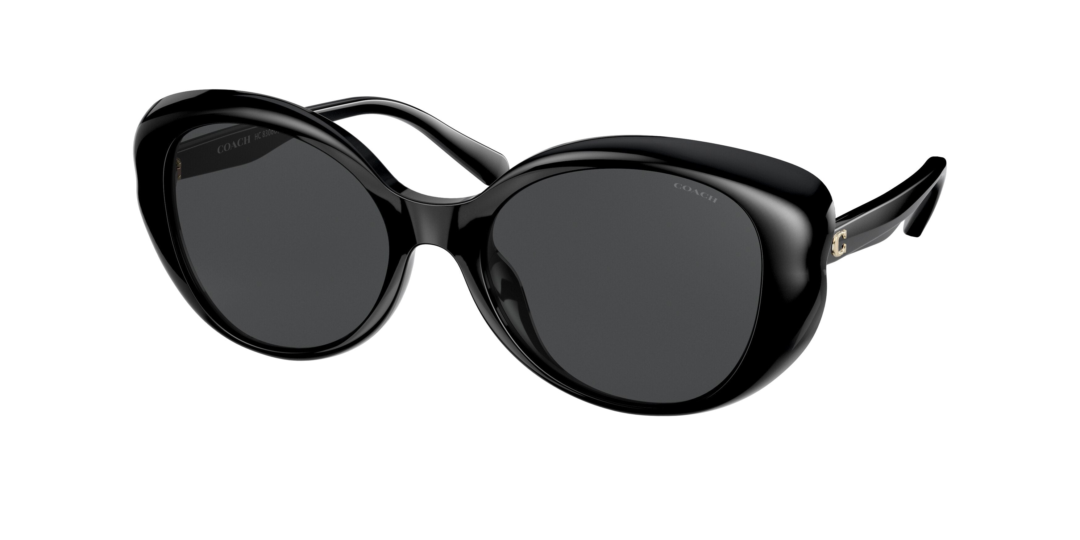 Coach L1171 HC8306U Butterfly Sunglasses 500287-Black 54-140-18 - Color Map Black
