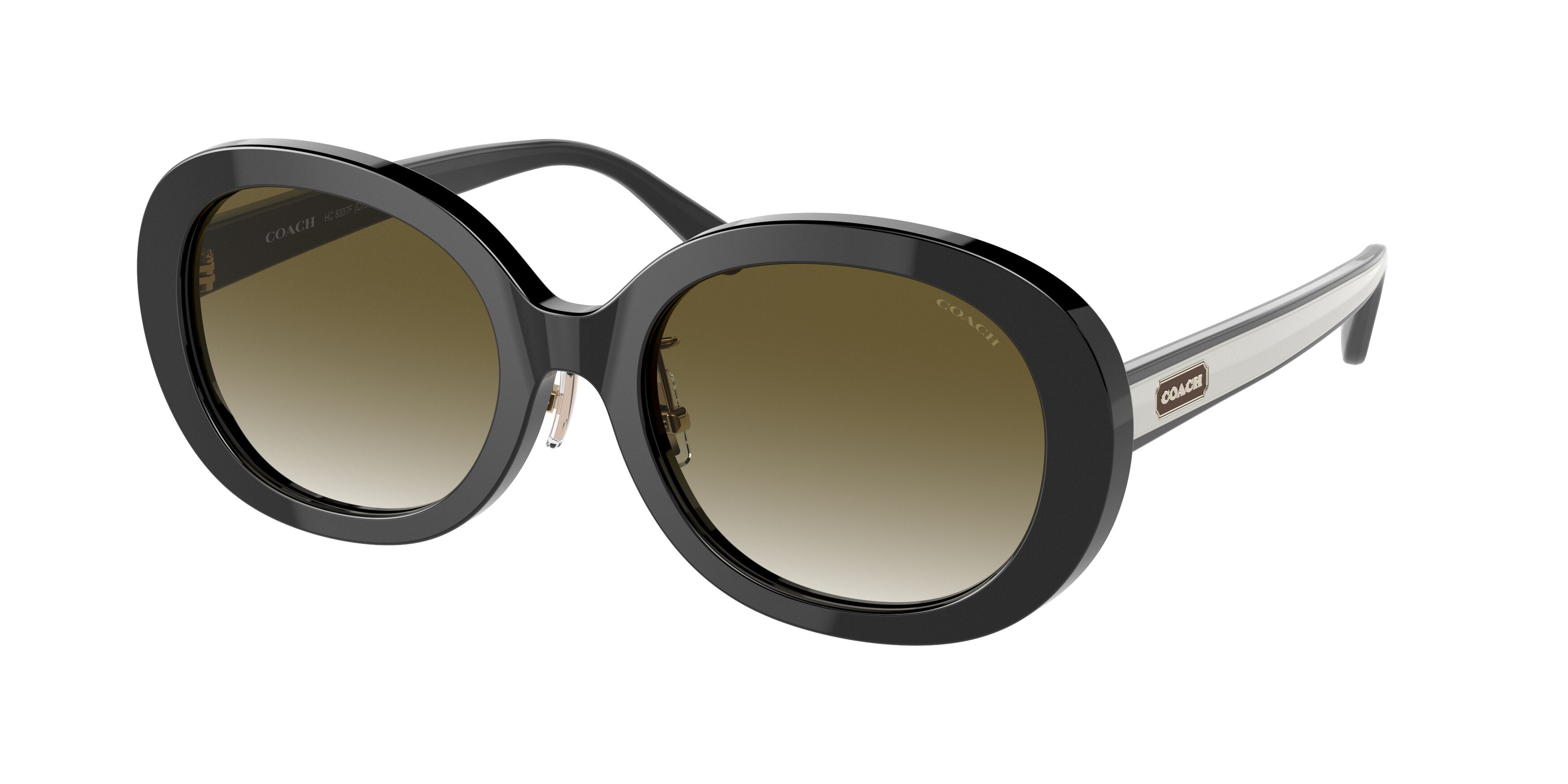 Coach C7991 HC8337F Oval Sunglasses  50027Z-Black 55-145-20 - Color Map Black