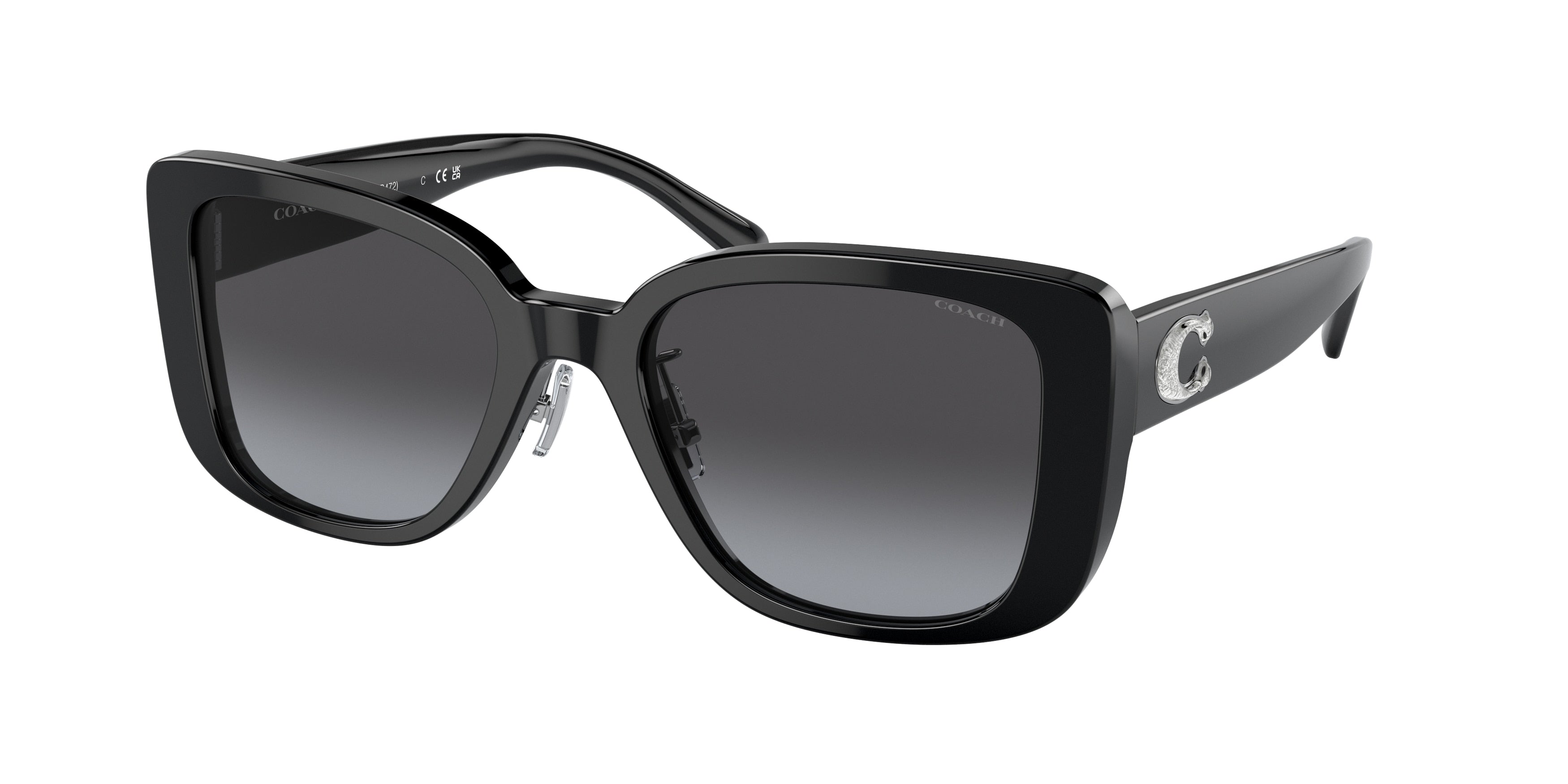 Coach CD472 HC8352 Square Sunglasses 50028G-Black 54-145-20 - Color Map Black