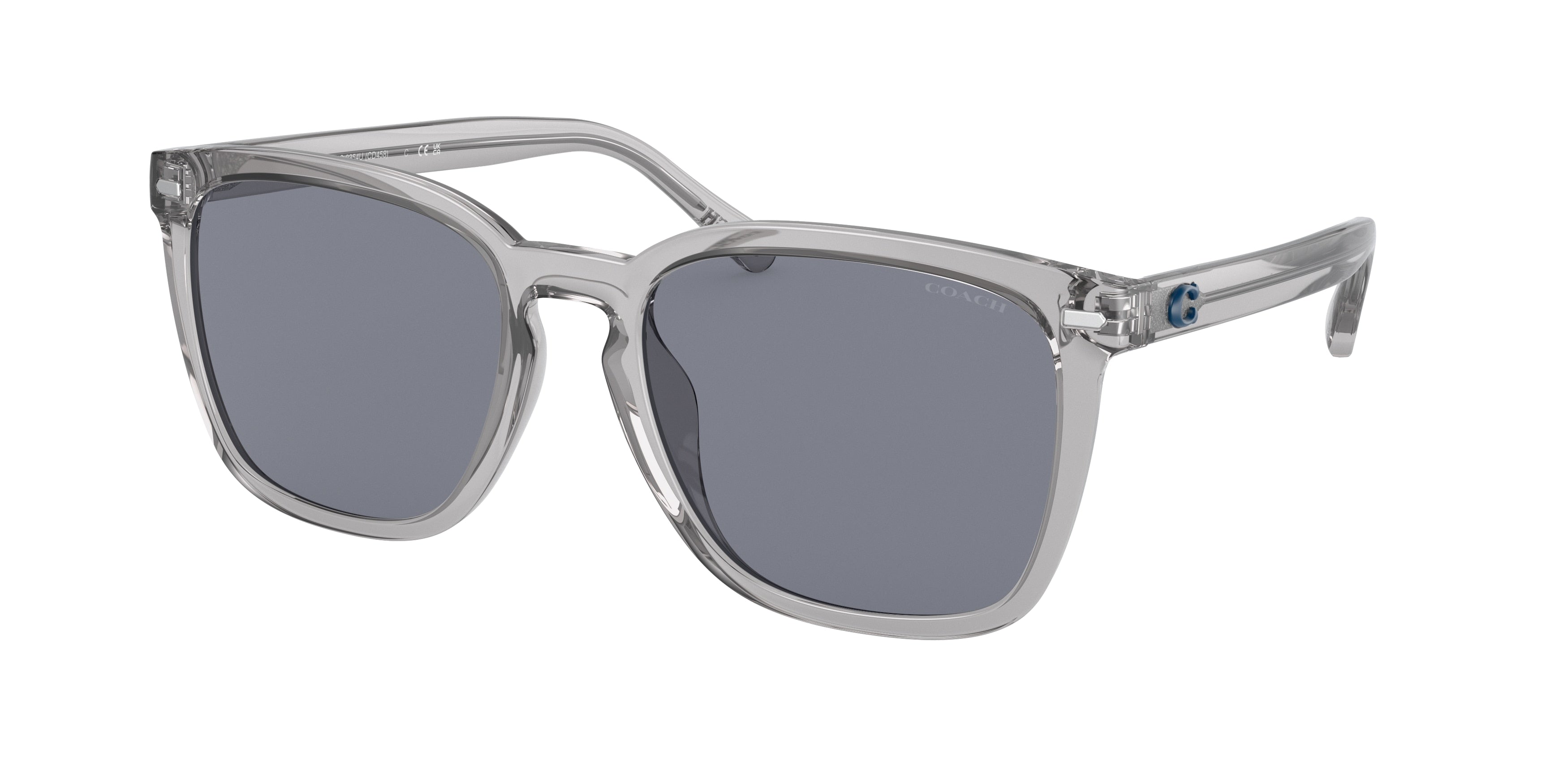 Coach CD458 HC8354U Square Sunglasses  571855-Transparent Grey 56-145-19 - Color Map Grey