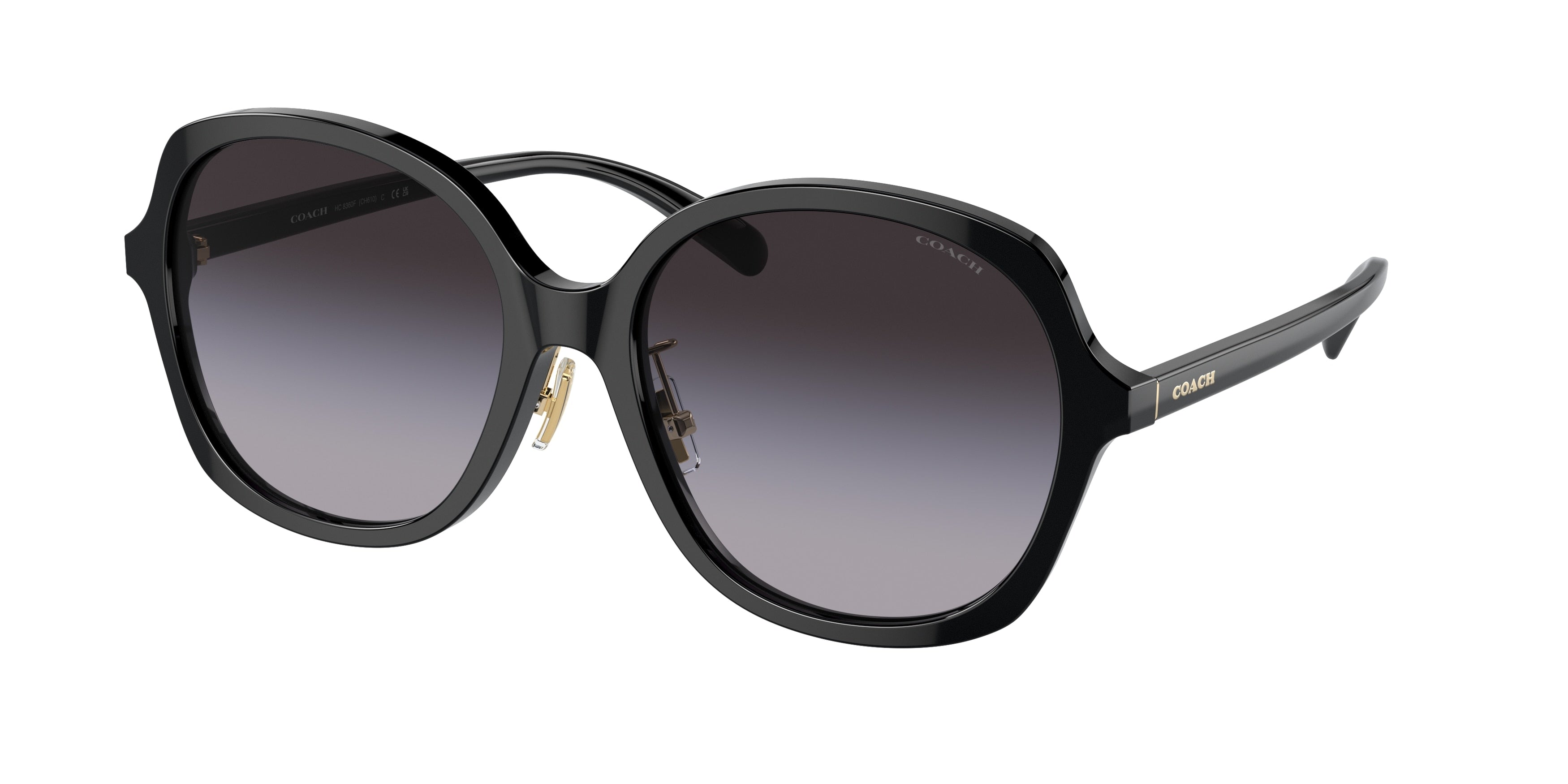 Coach CH610 HC8360F Square Sunglasses  50028G-Black 58-145-18 - Color Map Black