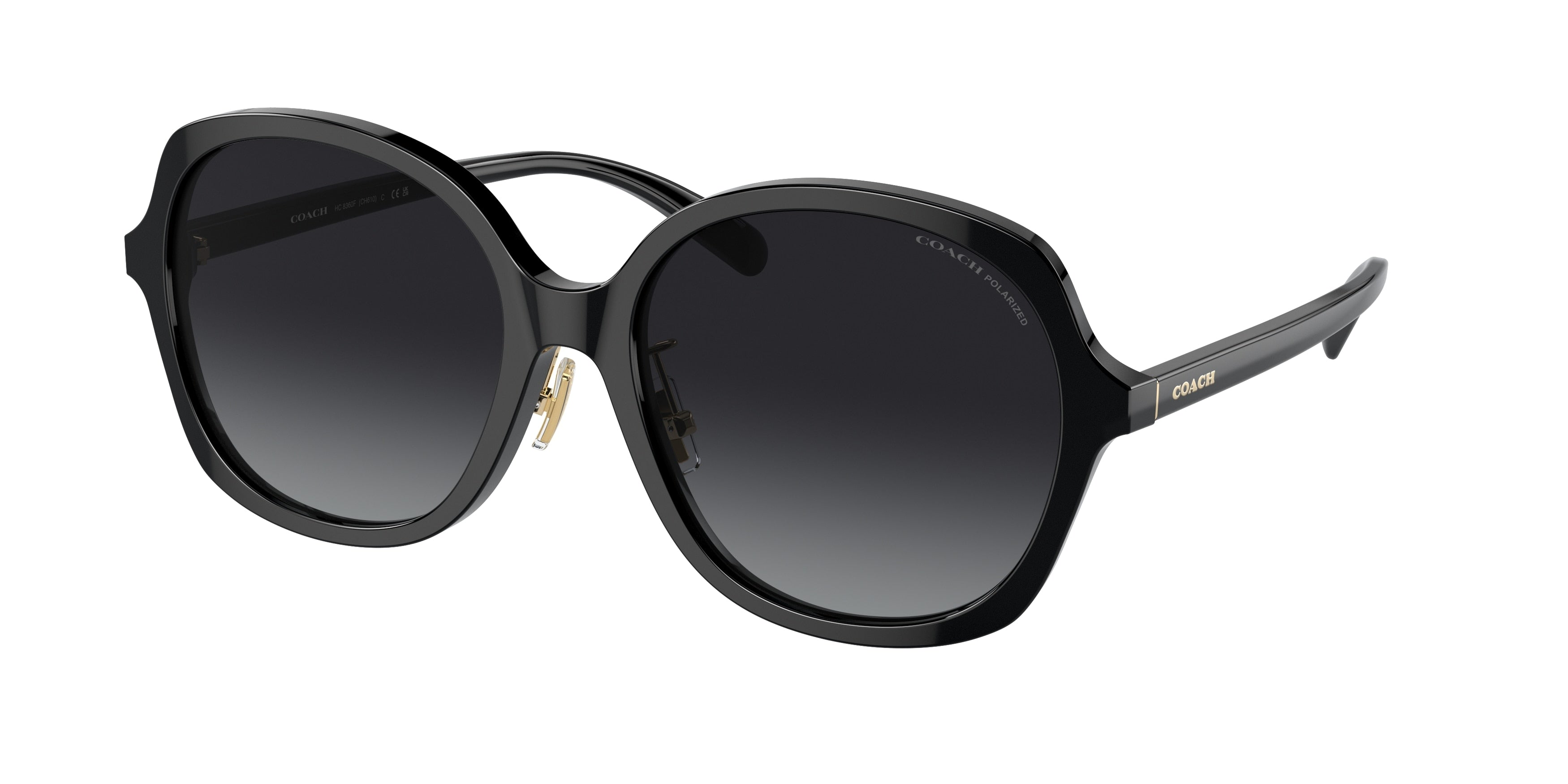 Coach CH610 HC8360F Square Sunglasses  5002T3-Black 58-145-18 - Color Map Black