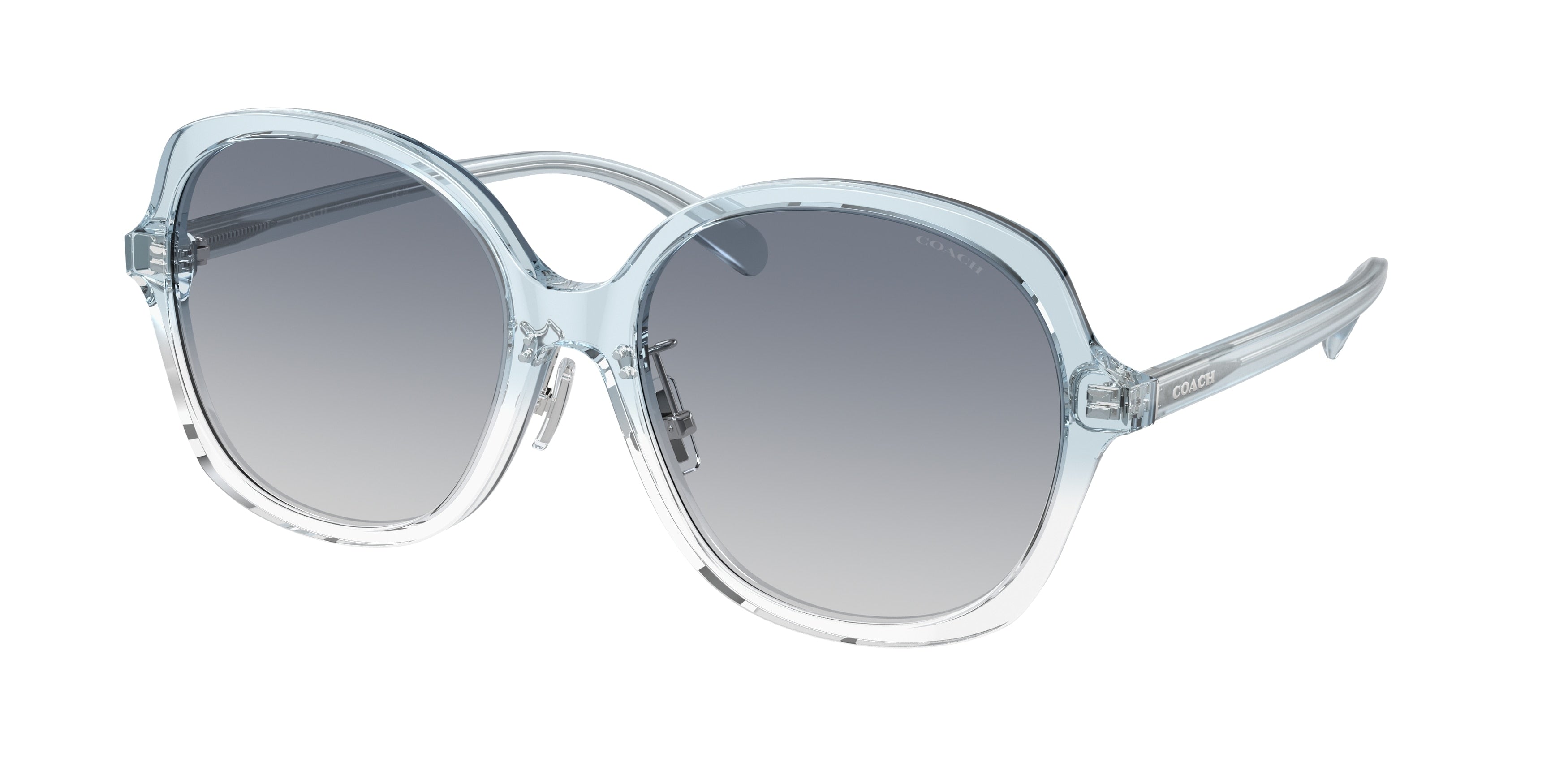 Coach CH610 HC8360F Square Sunglasses  573735-Transparent Blue Gradient 58-145-18 - Color Map Blue