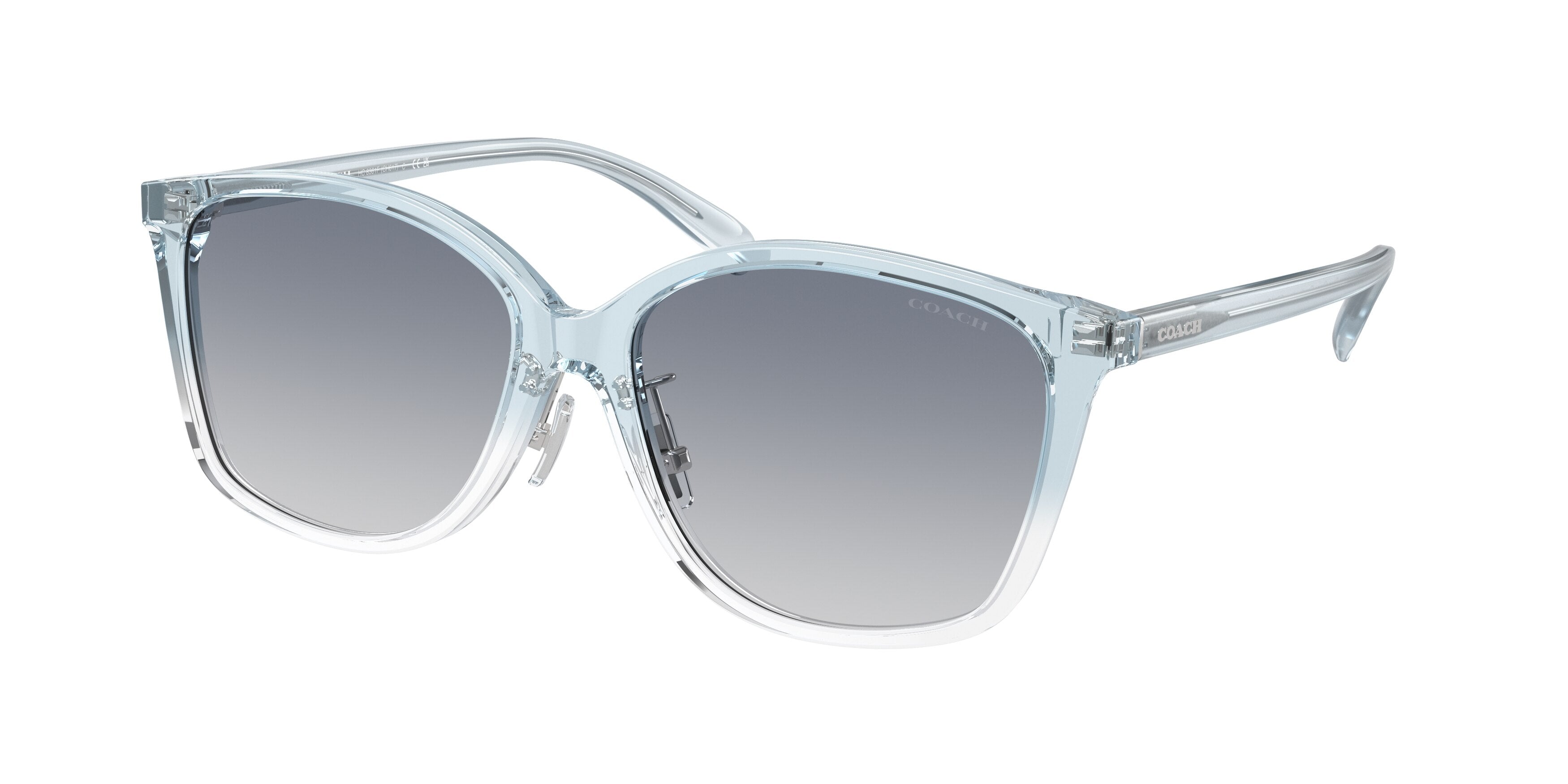 Coach CH617 HC8361F Square Sunglasses  573735-Transparent Blue Gradient 57-145-16 - Color Map Blue