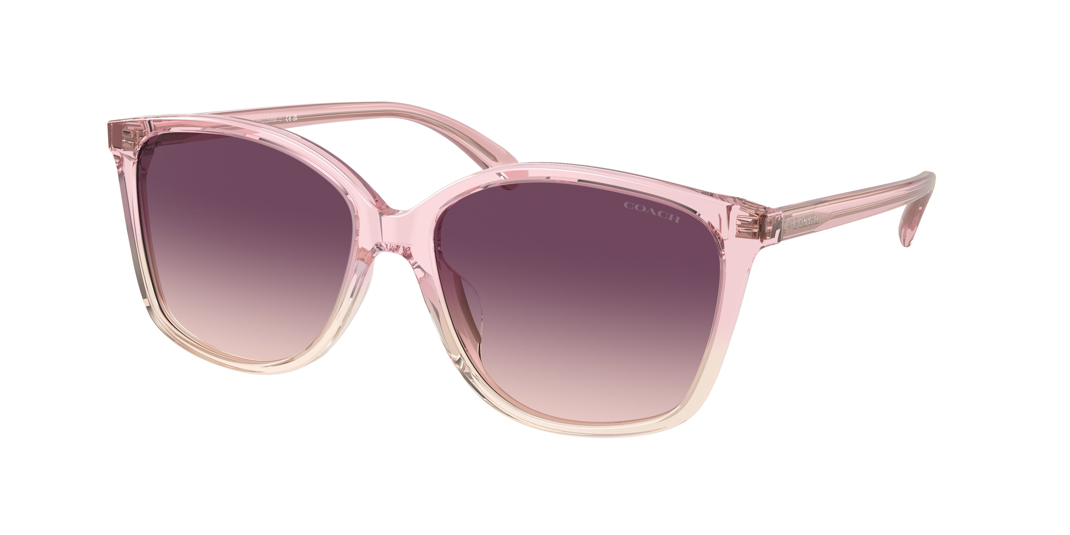 Coach CH558 HC8361U Square Sunglasses  57387W-Transparent Pink Gradient 57-140-16 - Color Map Pink