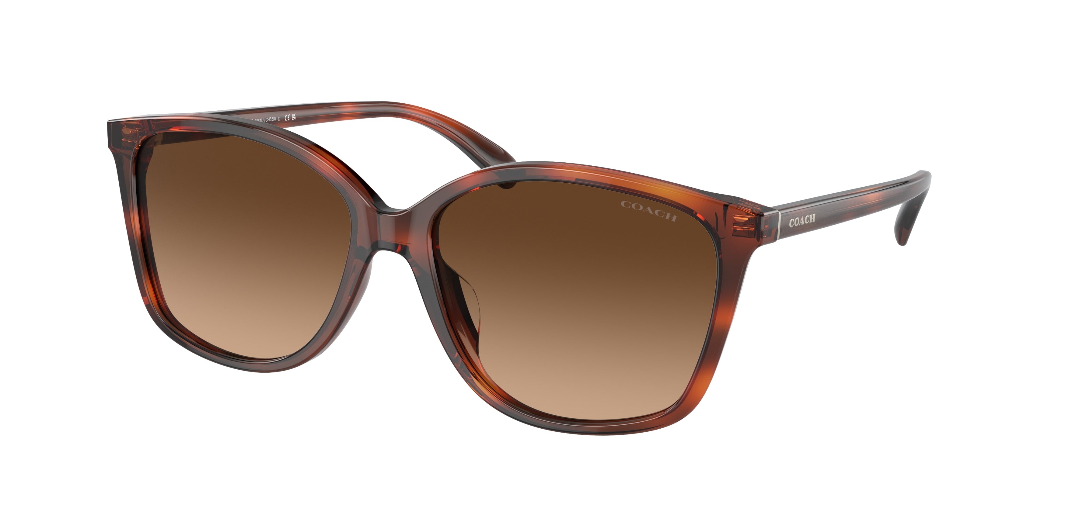 Coach CH558 HC8361U Square Sunglasses  574174-Caramel Tortoise 57-140-16 - Color Map Tortoise
