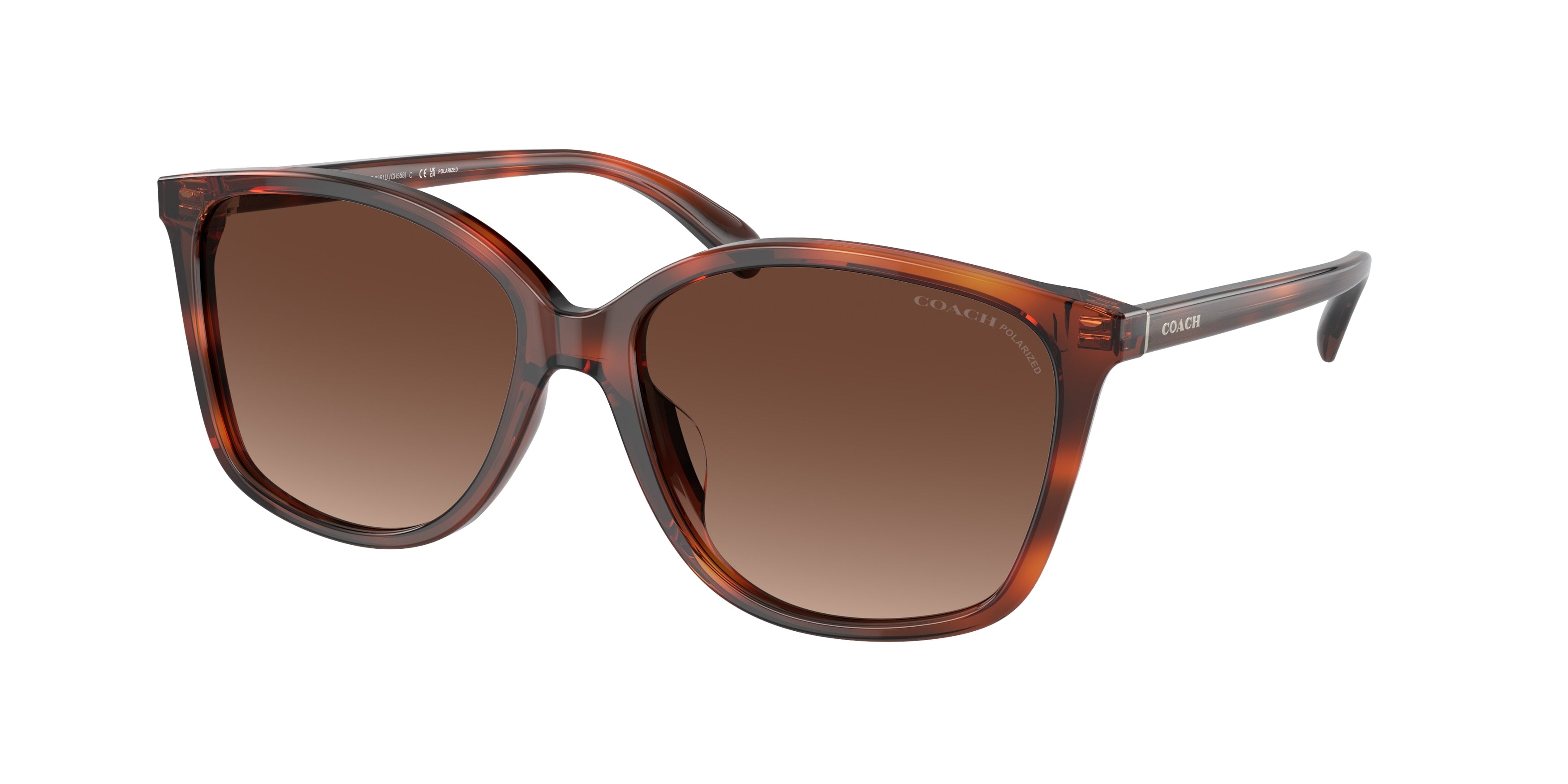 Coach CH558 HC8361U Square Sunglasses  5741T5-Caramel Tortoise 57-140-16 - Color Map Tortoise