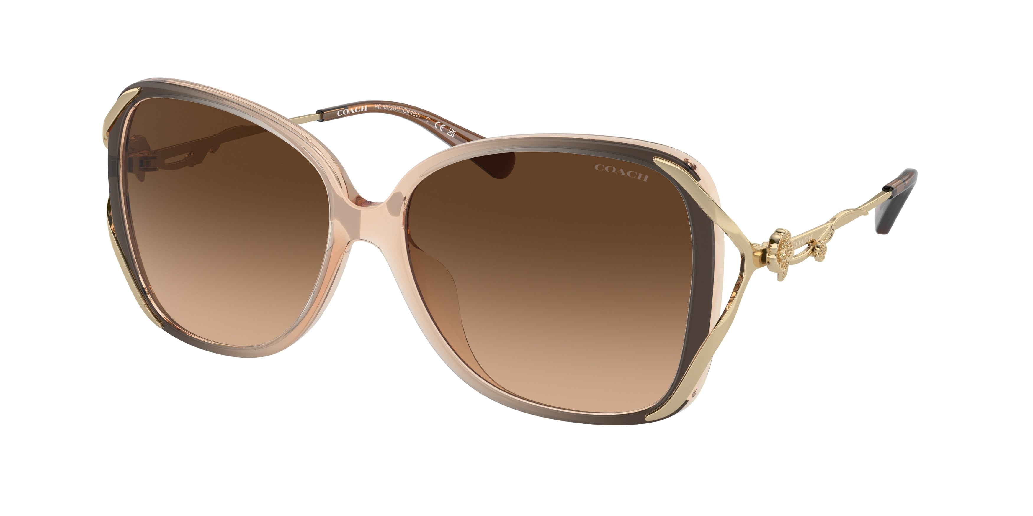Coach CK482 HC8372BU Square Sunglasses  576974-Brown Gradient 58-140-15 - Color Map Brown