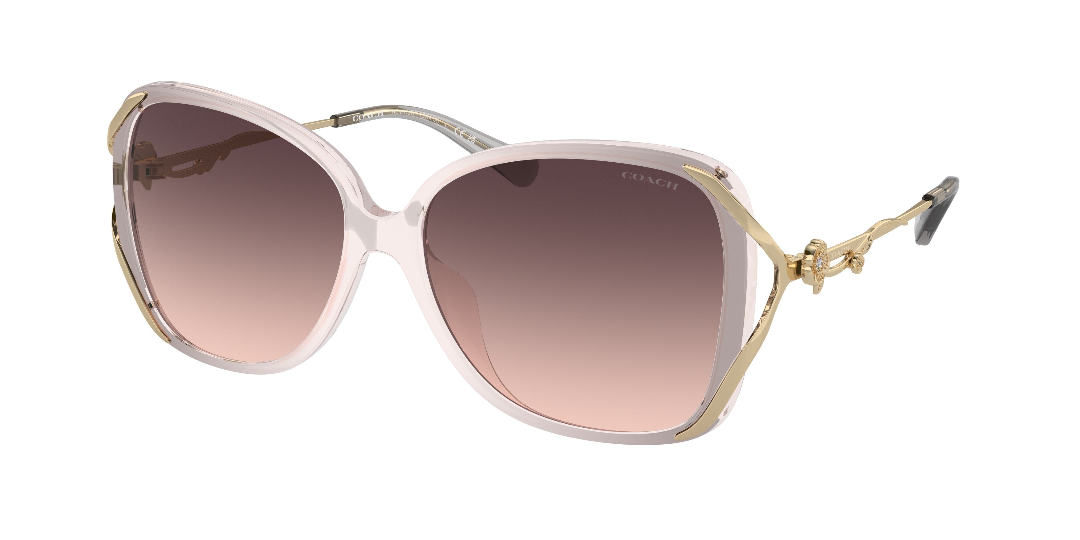 Coach CK482 HC8372BU Square Sunglasses  5770U8-Grey Pink Gradient 58-140-15 - Color Map Grey