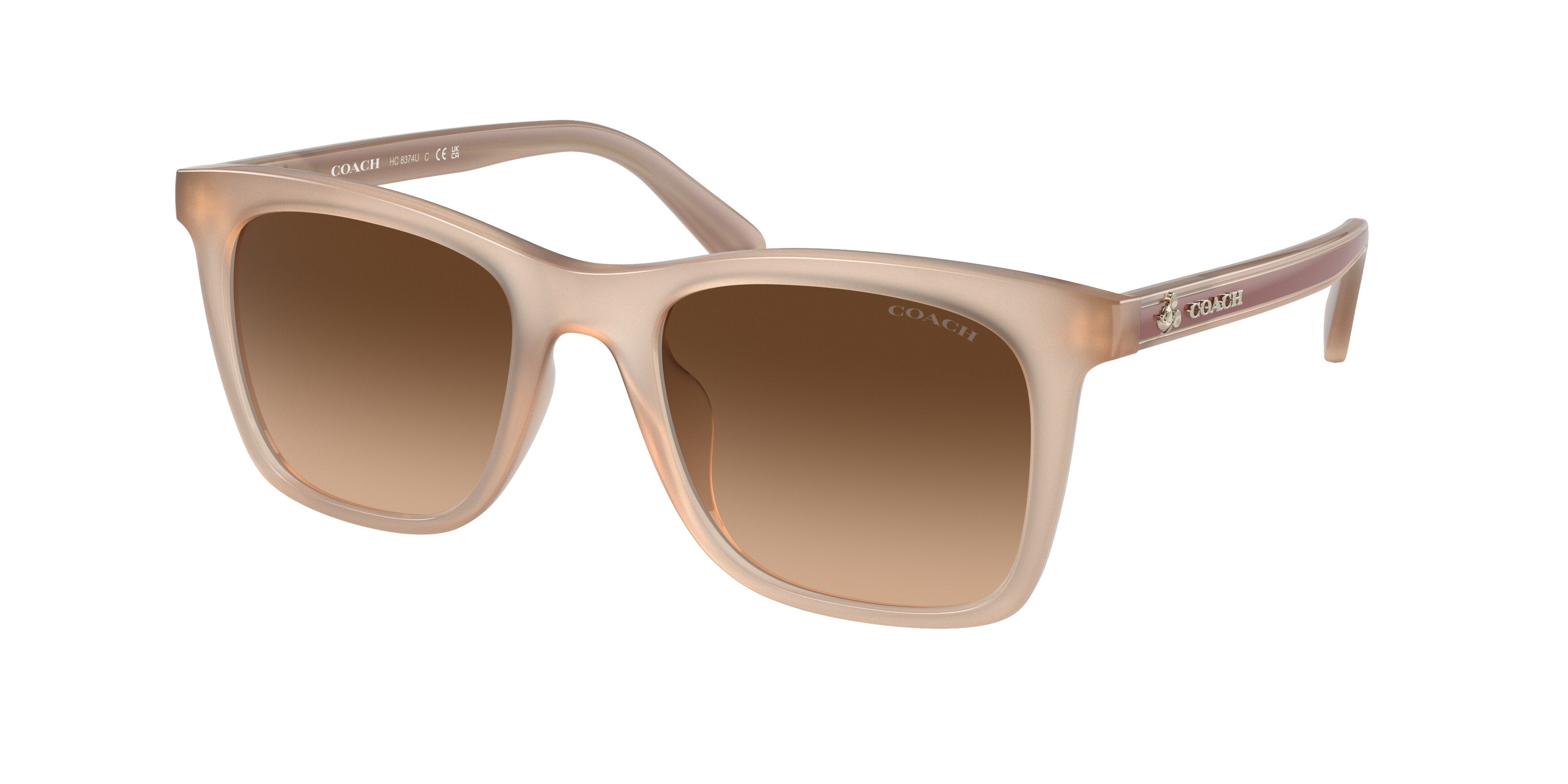 Coach CH561 HC8374U Square Sunglasses  574774-Milky Ivory / Saddle 51-140-20 - Color Map White