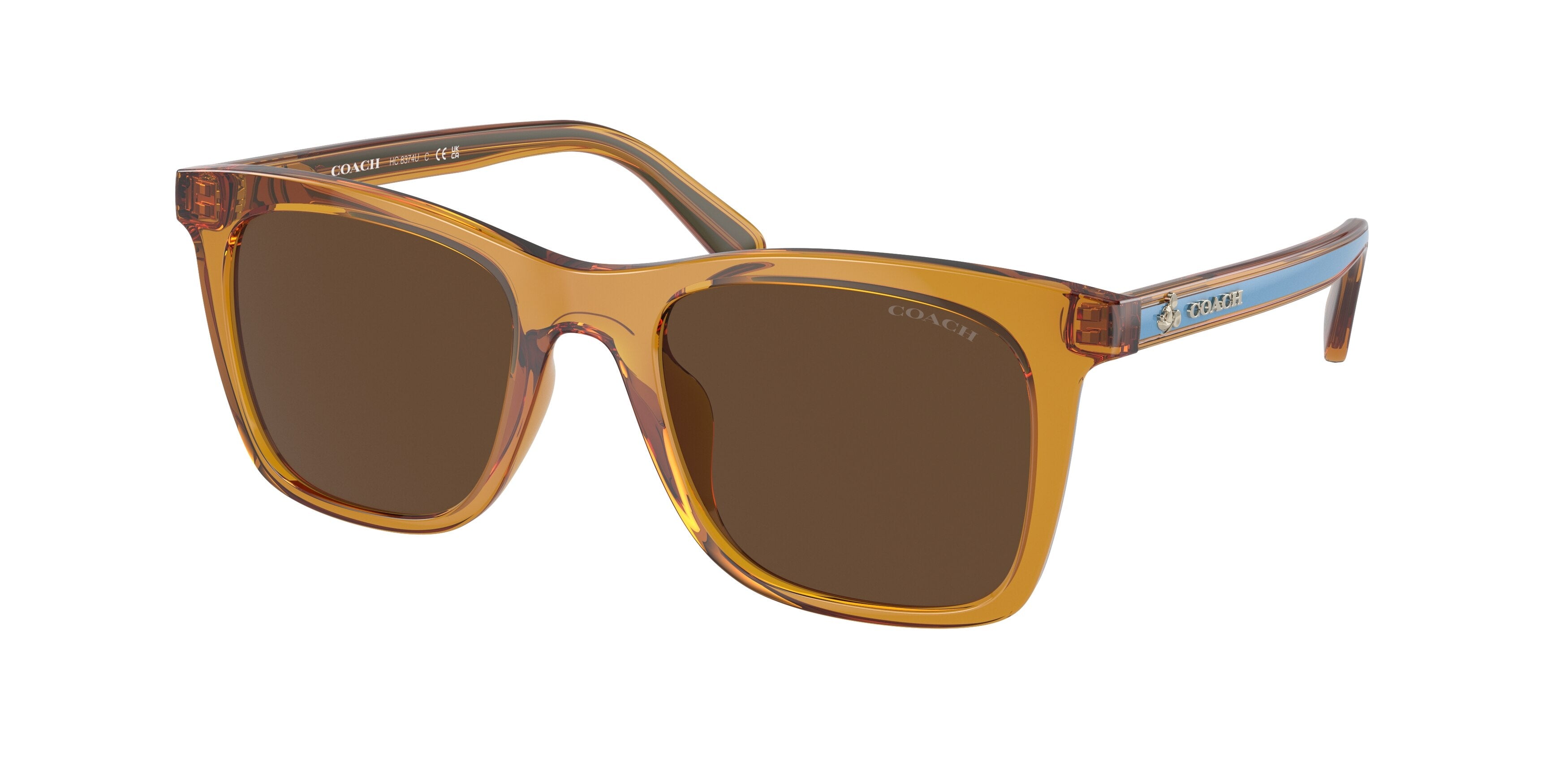Coach CH561 HC8374U Square Sunglasses  57483G-Transparent Buttercup 51-140-20 - Color Map White