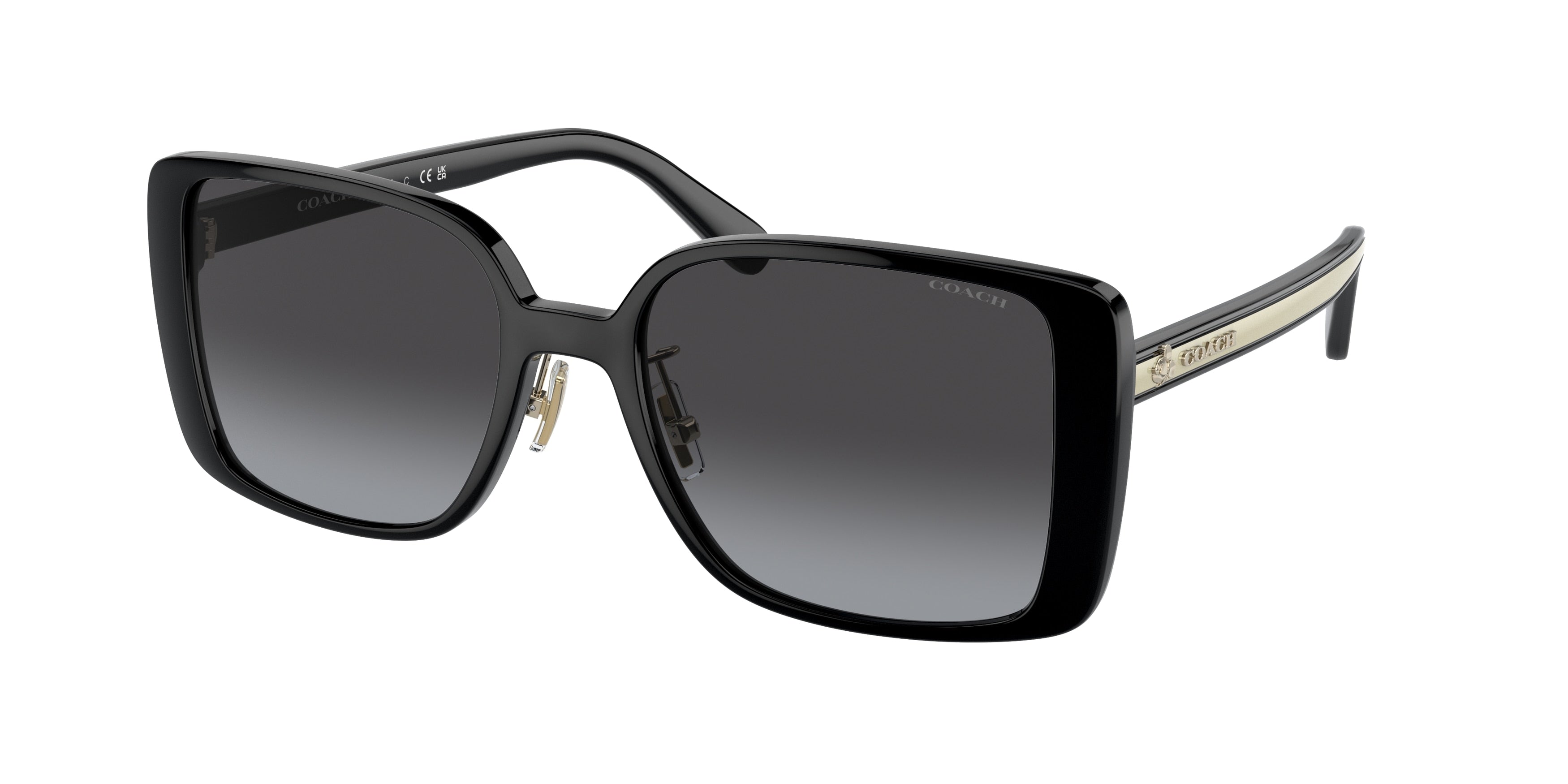 Coach CH562 HC8375 Square Sunglasses  50028G-Black 56-145-19 - Color Map Black