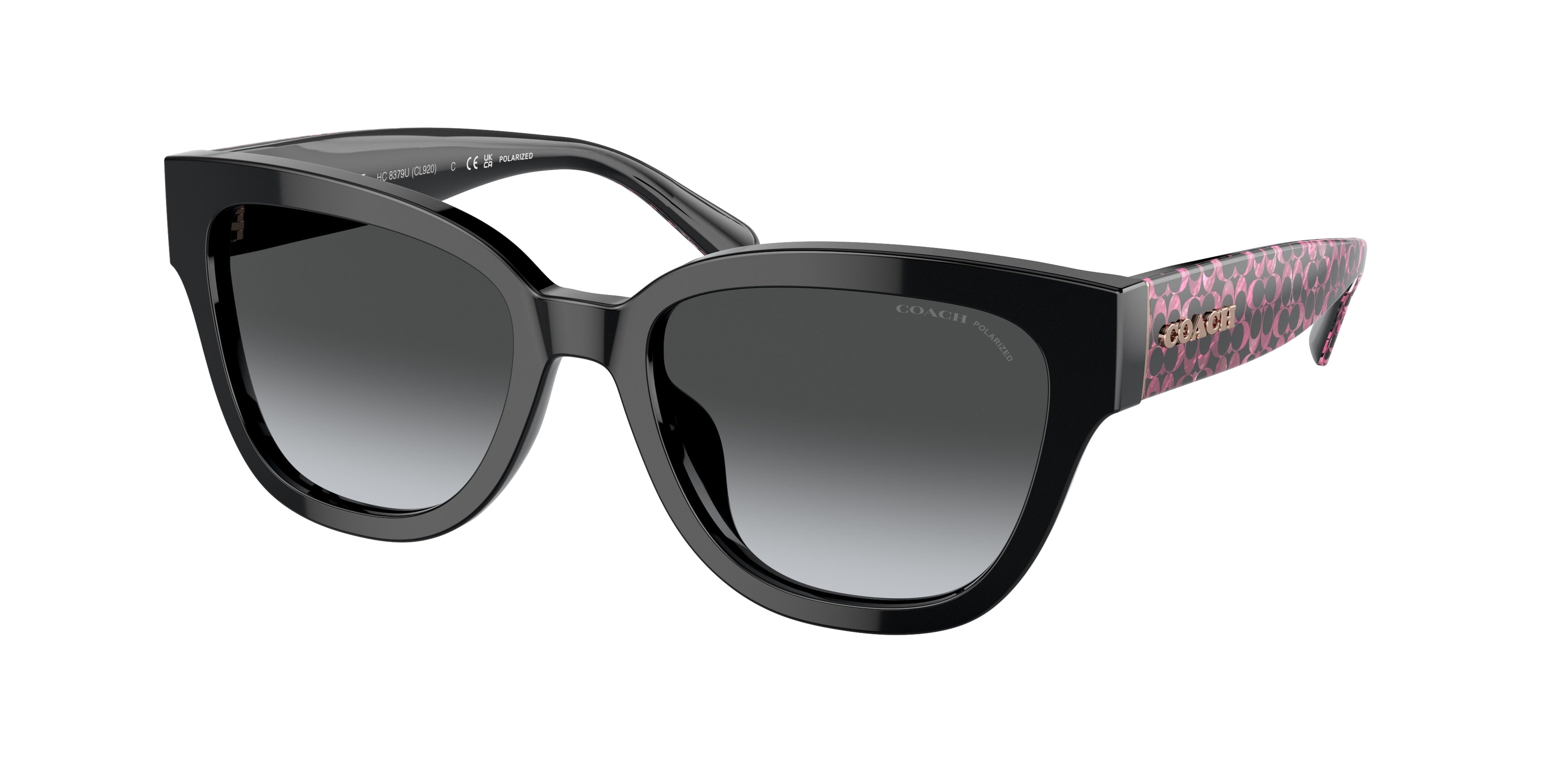 Coach CL920 HC8379U Butterfly Sunglasses 5002T3-Black 54-140-19 - Color Map Black