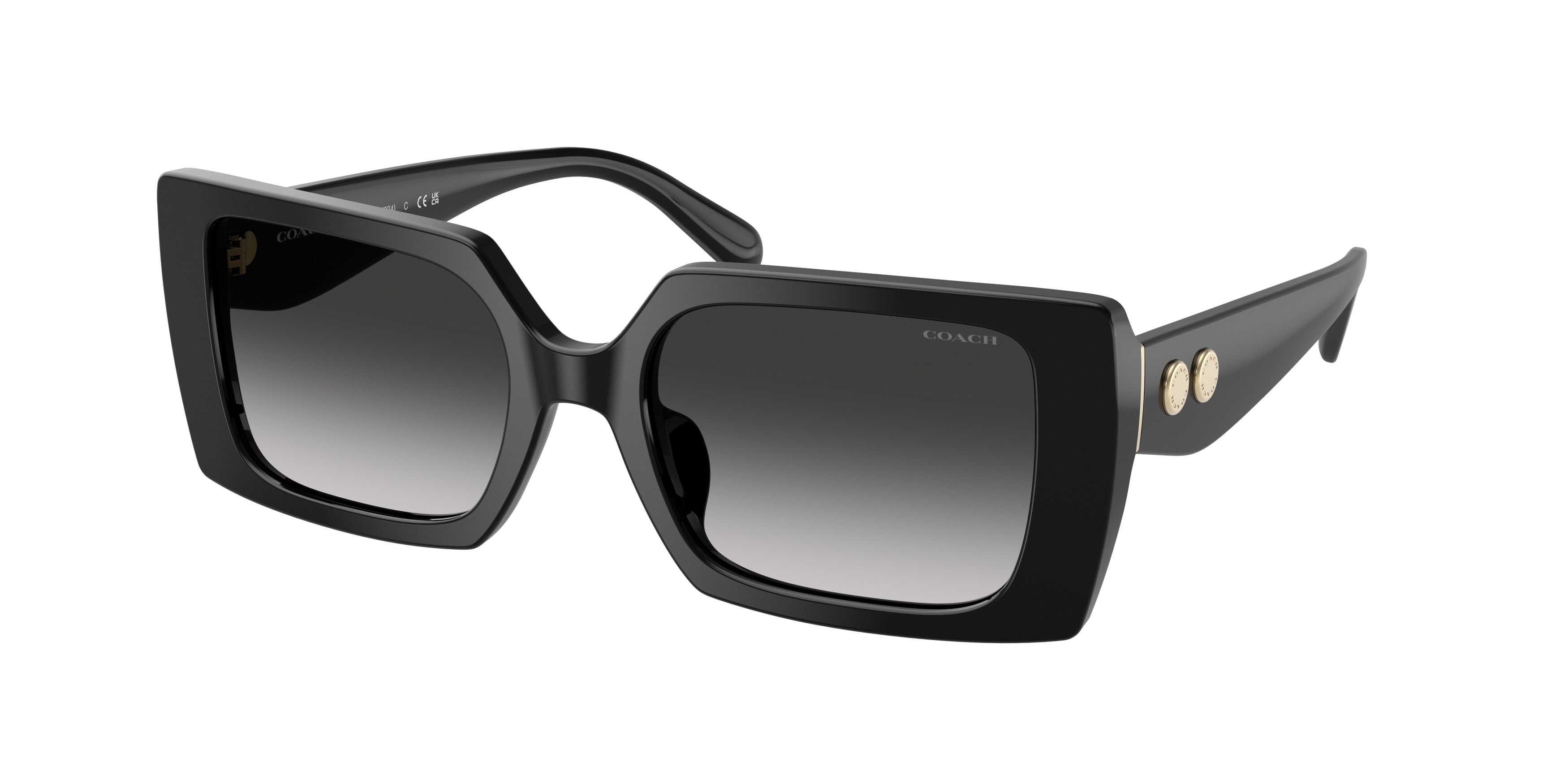 Coach CW224 HC8409U Square Sunglasses  50023C-Black 53-140-19 - Color Map Black