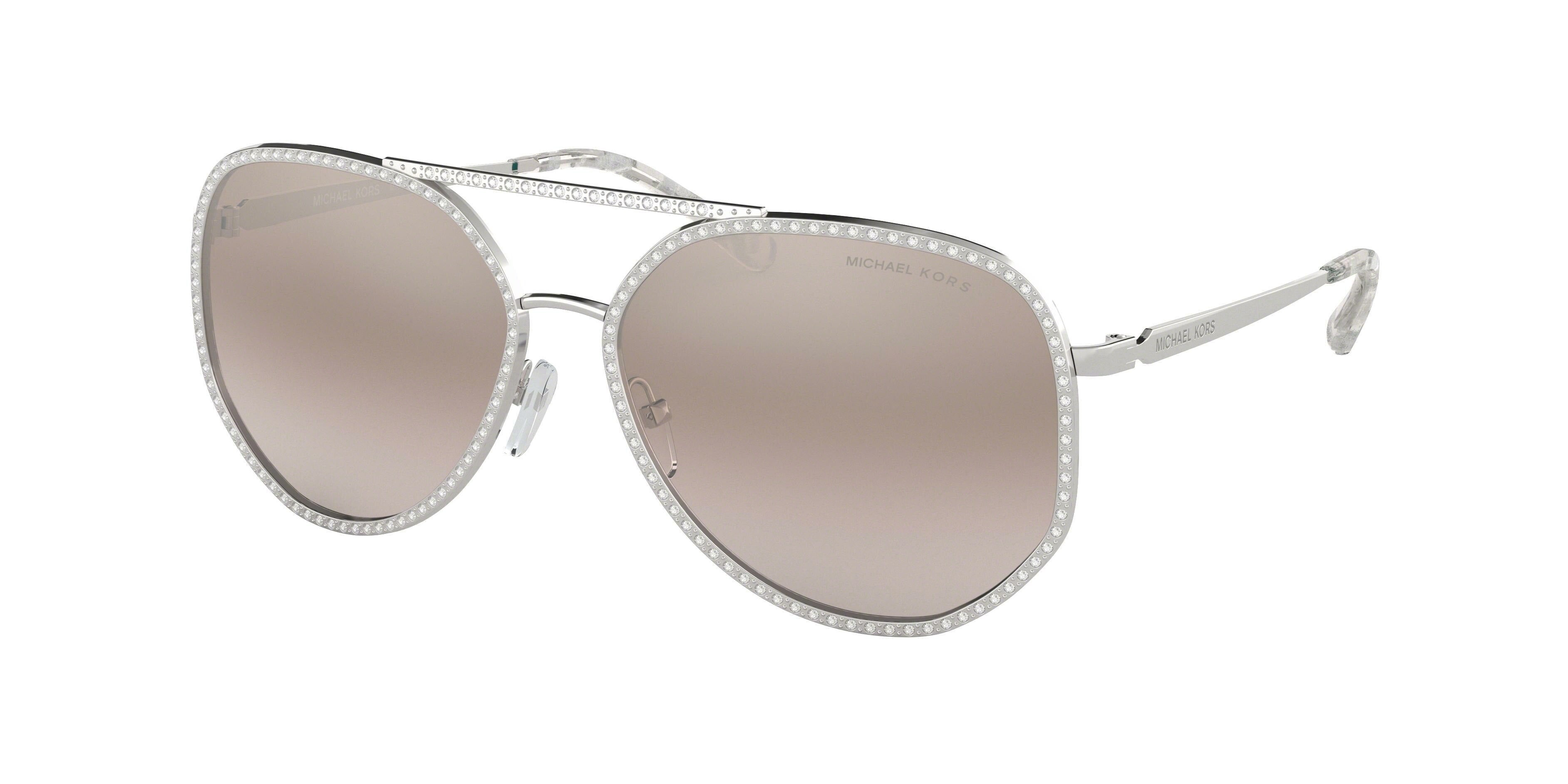 Michael Kors MIAMI MK1039B Pilot Sunglasses 11538Z-Shiny Silver 58-140-15 - Color Map Silver