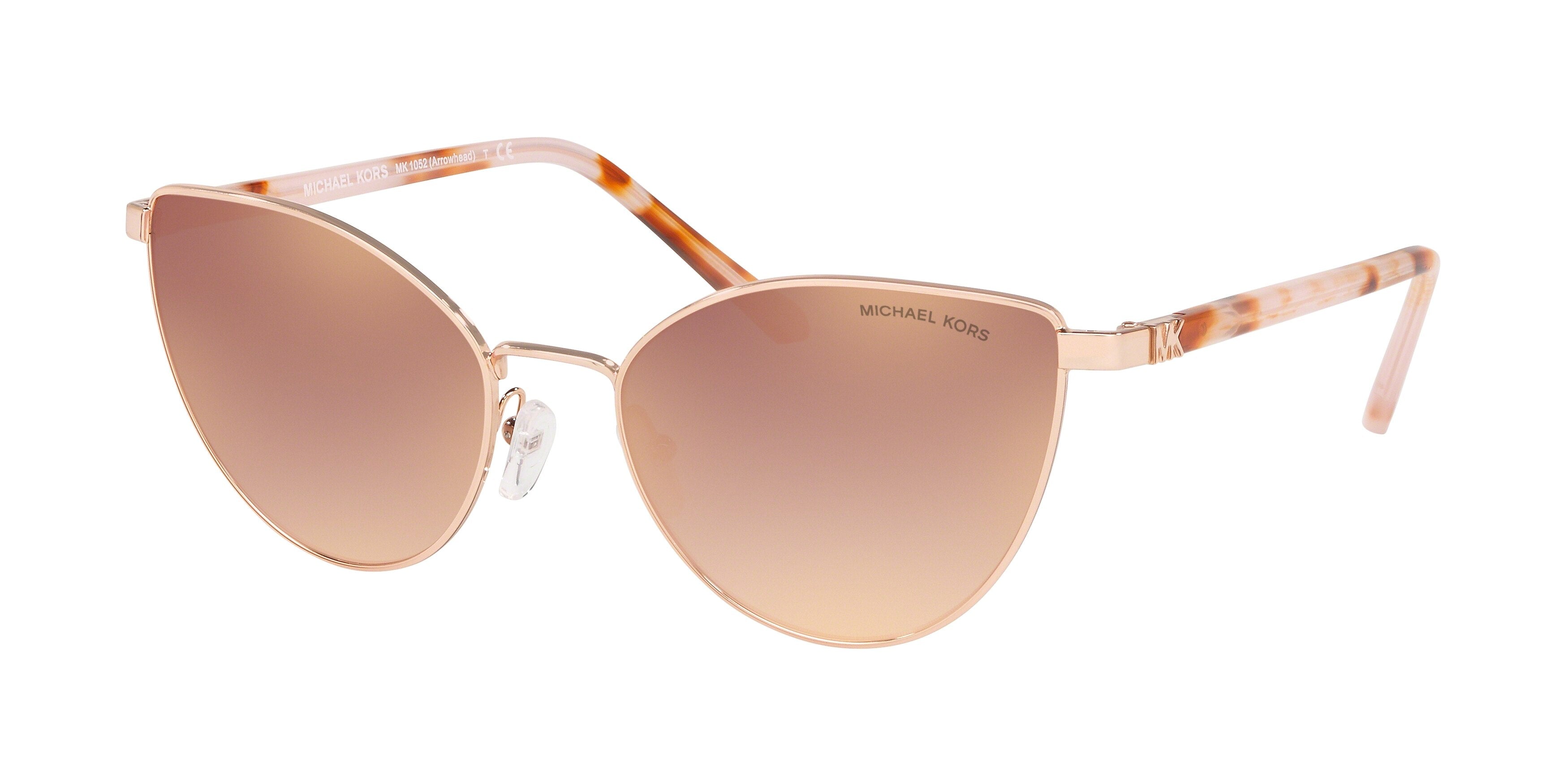 Michael Kors ARROWHEAD MK1052 Cat Eye Sunglasses 11086F-Rose Gold 57-140-18 - Color Map Gold
