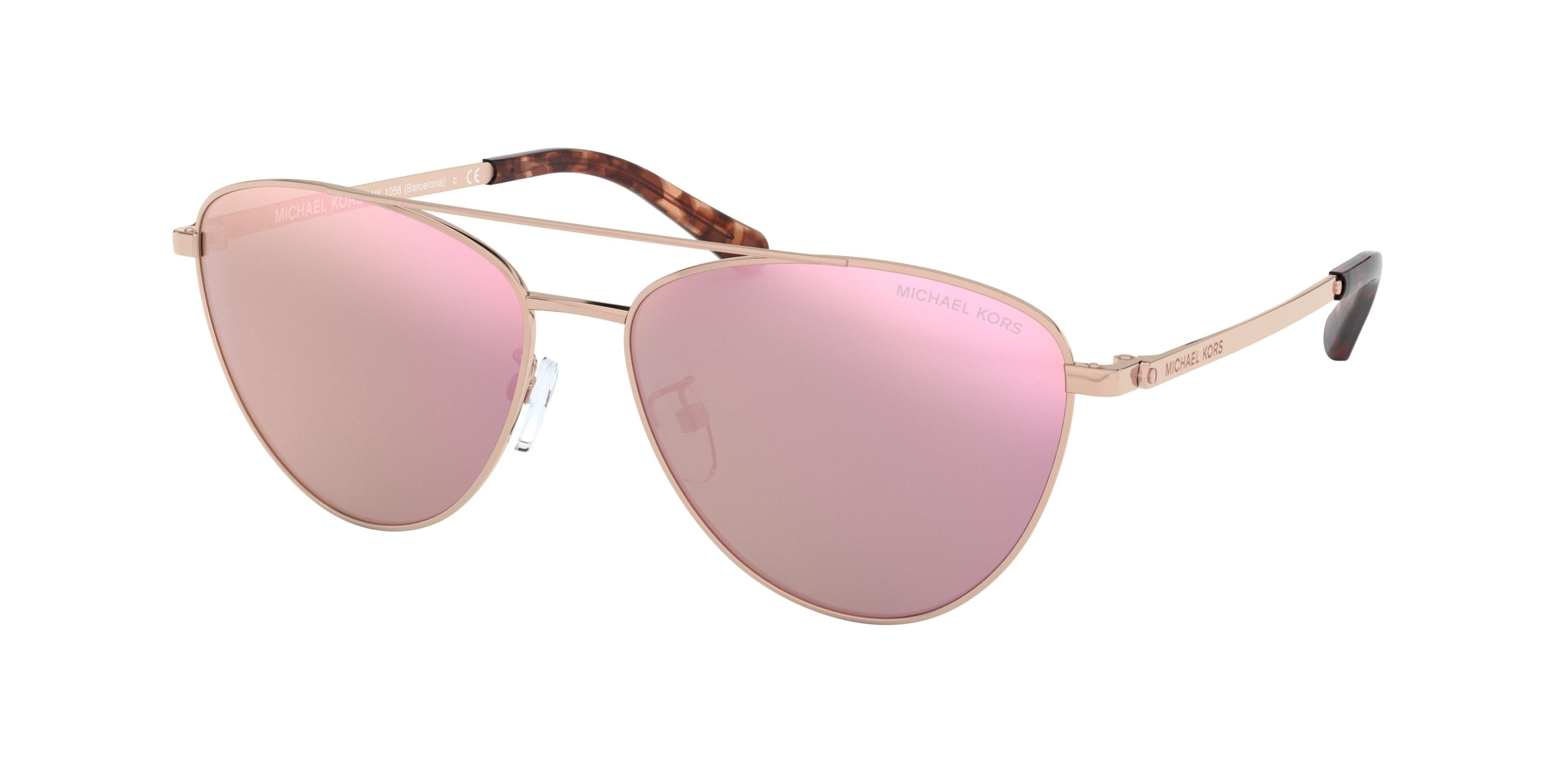 Michael Kors BARCELONA MK1056 Pilot Sunglasses 11084Z-Rose Gold 58-140-15 - Color Map Gold