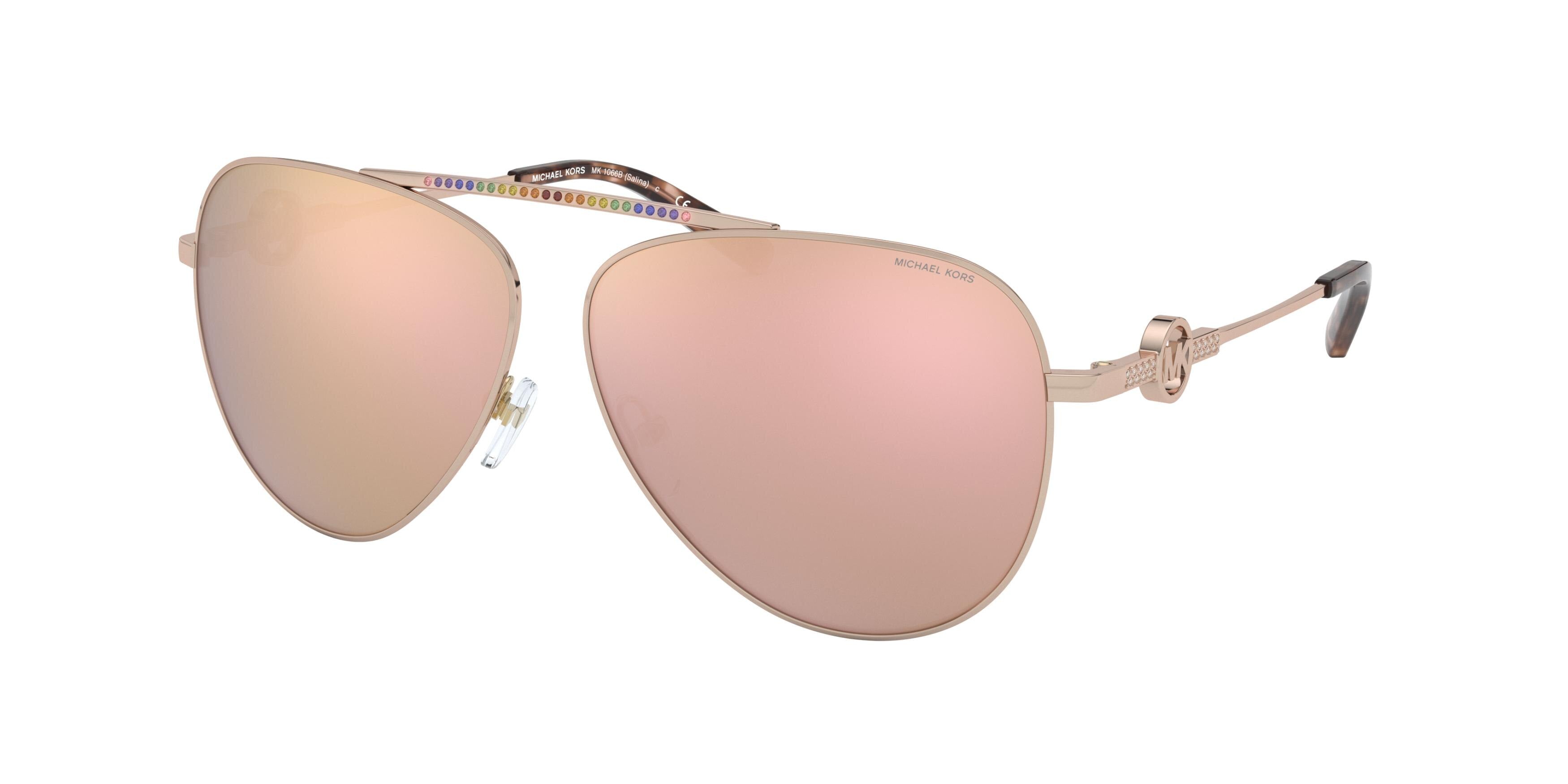 Michael Kors SALINA MK1066B Pilot Sunglasses 11084Z-Rose Gold 59-140-11 - Color Map Gold
