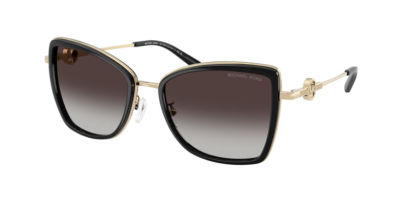 Michael Kors CORSICA MK1067B Butterfly Sunglasses 10148G-Light Gold/Black 55-140-18 - Color Map Gold