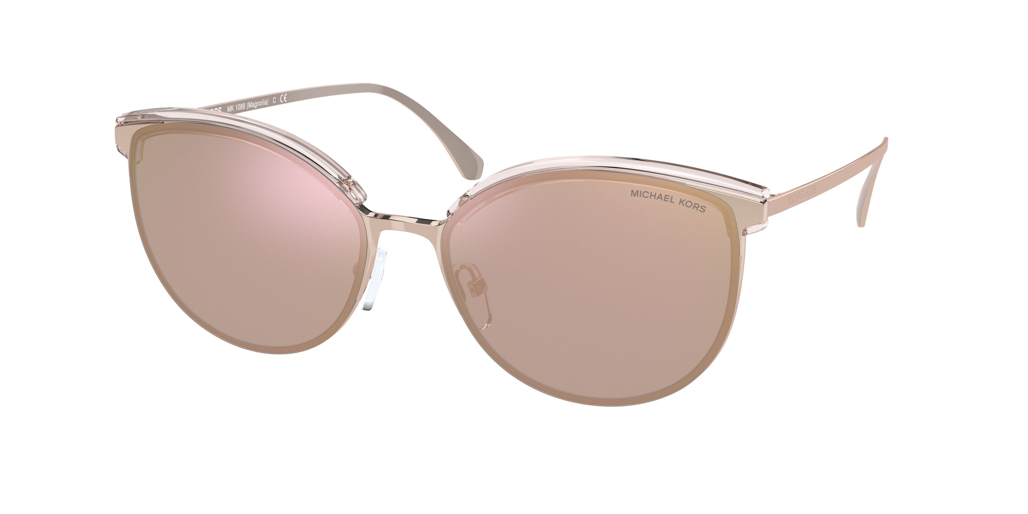 Michael Kors MAGNOLIA MK1088 Round Sunglasses 11086H-Rose Gold 59-140-16 - Color Map Gold