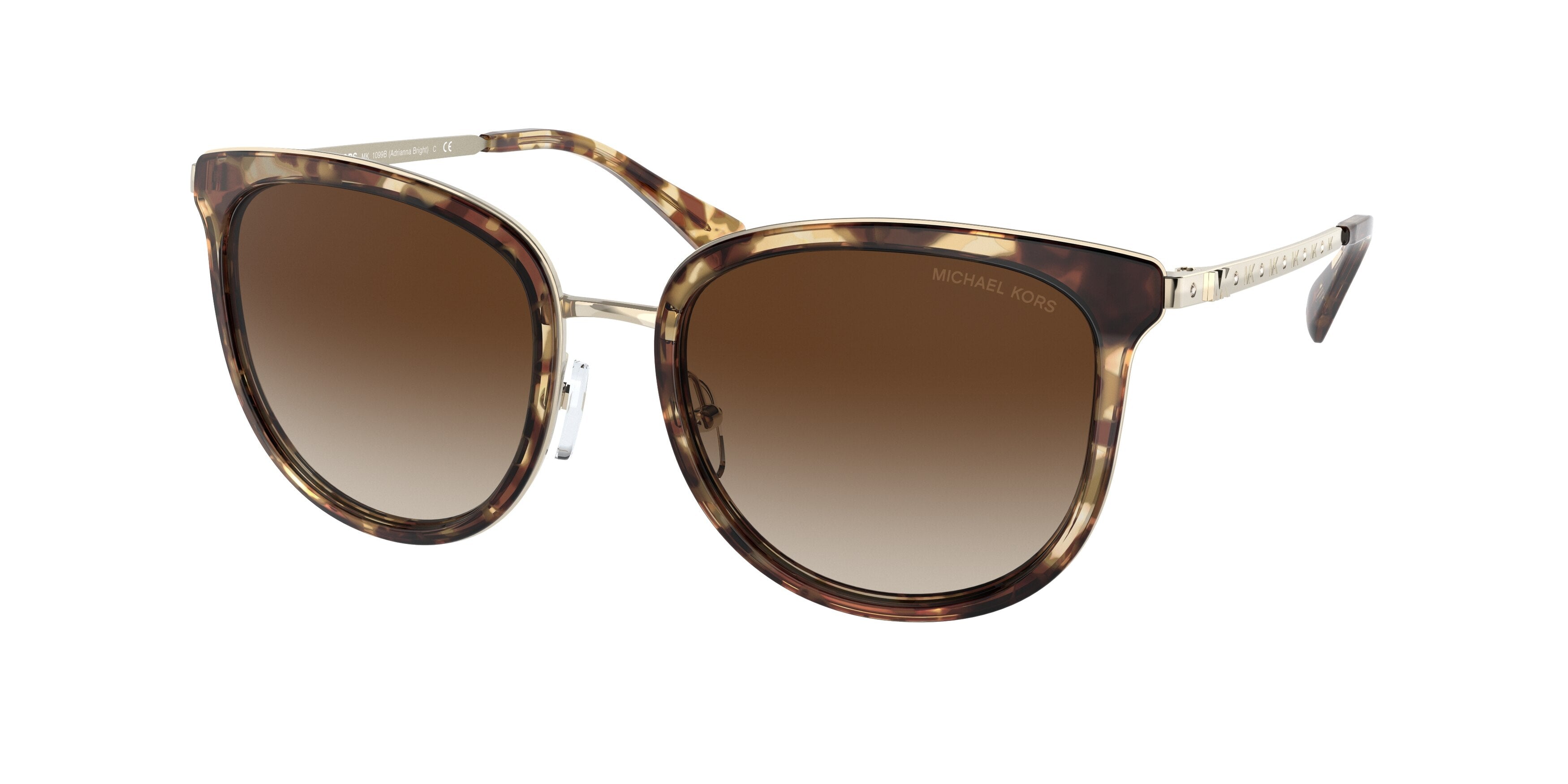 Michael Kors ADRIANNA BRIGHT MK1099B Round Sunglasses  302813-Jet Set Tortoise 54-140-19 - Color Map Tortoise