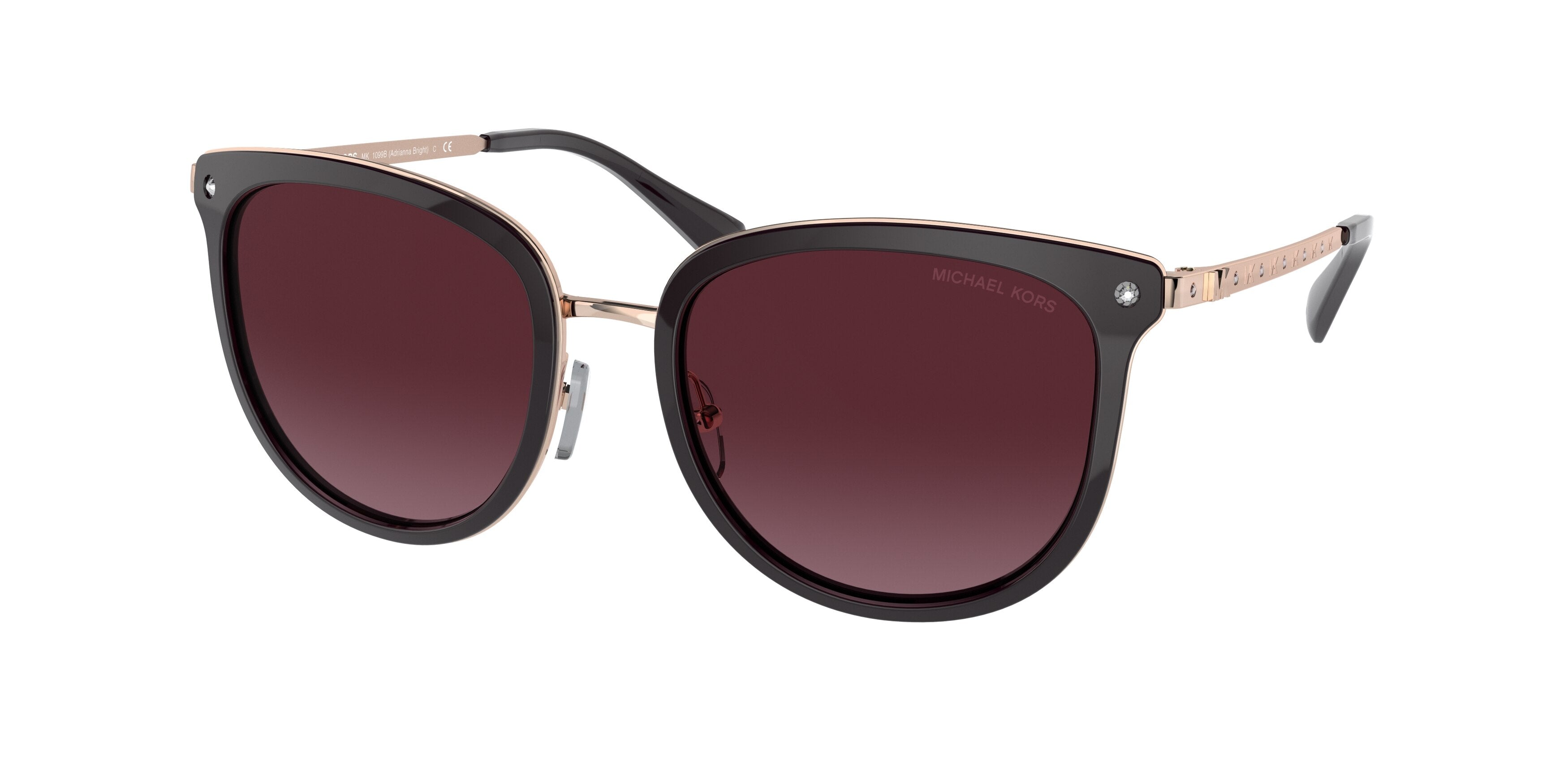 Michael Kors ADRIANNA BRIGHT MK1099B Round Sunglasses  33448H-Cordovan 54-140-19 - Color Map Brown