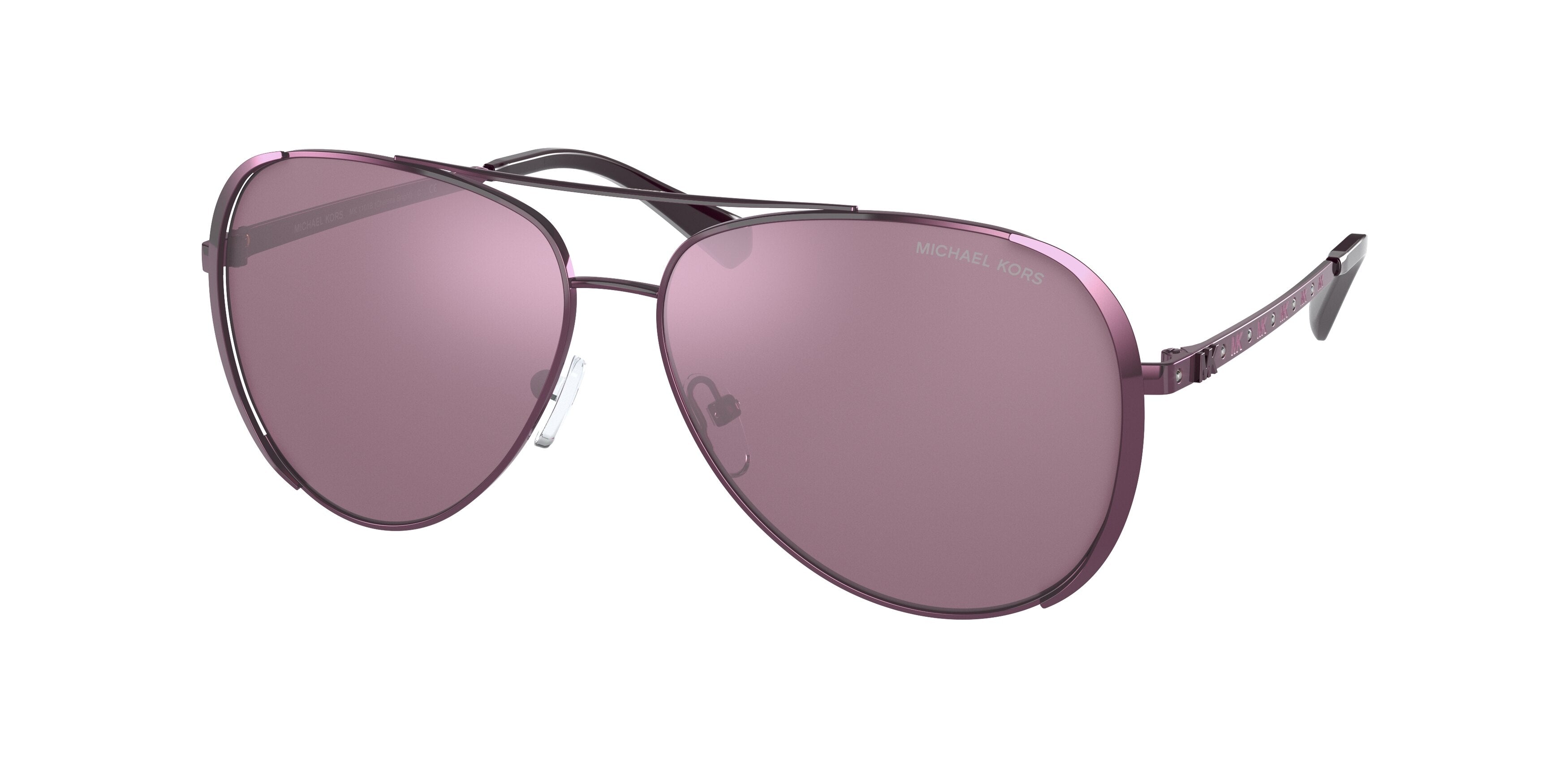 Michael Kors CHELSEA BRIGHT MK1101B Pilot Sunglasses 1015AK-Cordovan 60-140-13 - Color Map Brown