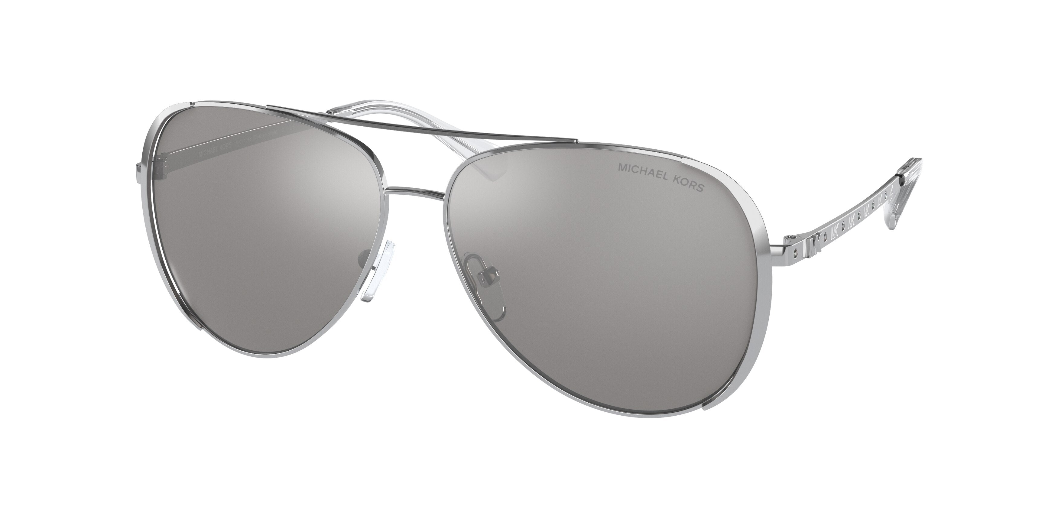 Michael Kors CHELSEA BRIGHT MK1101B Pilot Sunglasses 11536G-Silver 60-140-13 - Color Map Silver