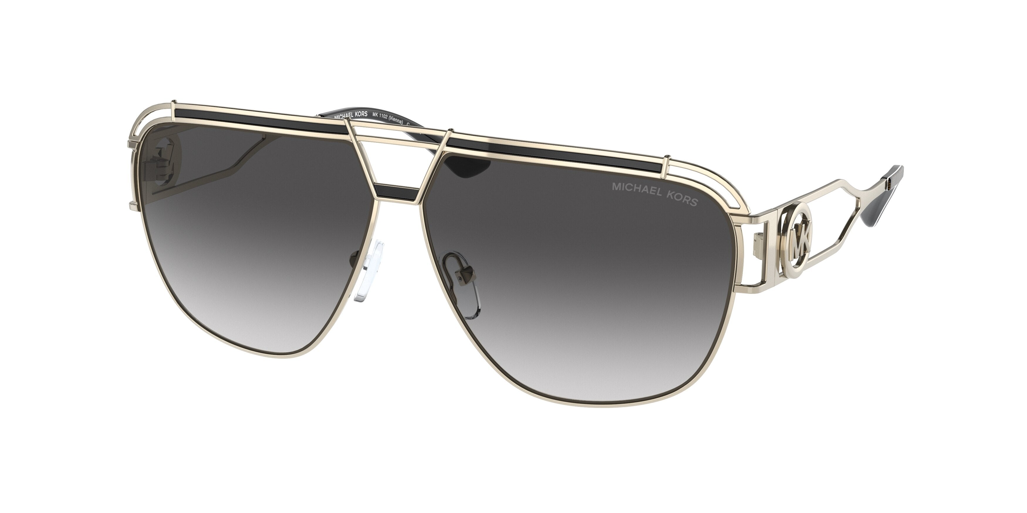 Michael Kors VIENNA MK1102 Pilot Sunglasses 10148G-Light Gold 61-140-10 - Color Map Gold