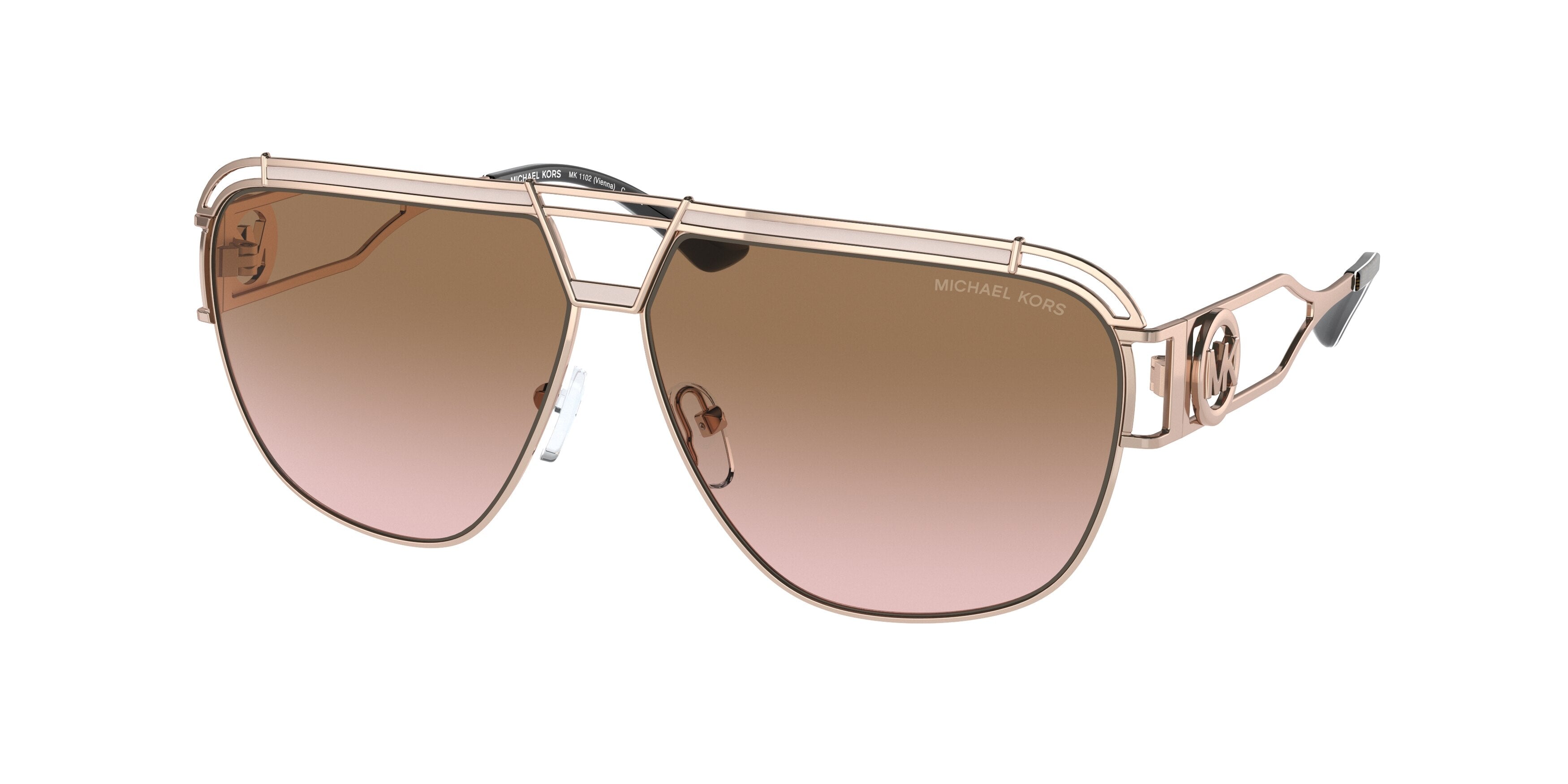 Michael Kors VIENNA MK1102 Pilot Sunglasses 110811-Rose Gold 61-140-10 - Color Map Gold