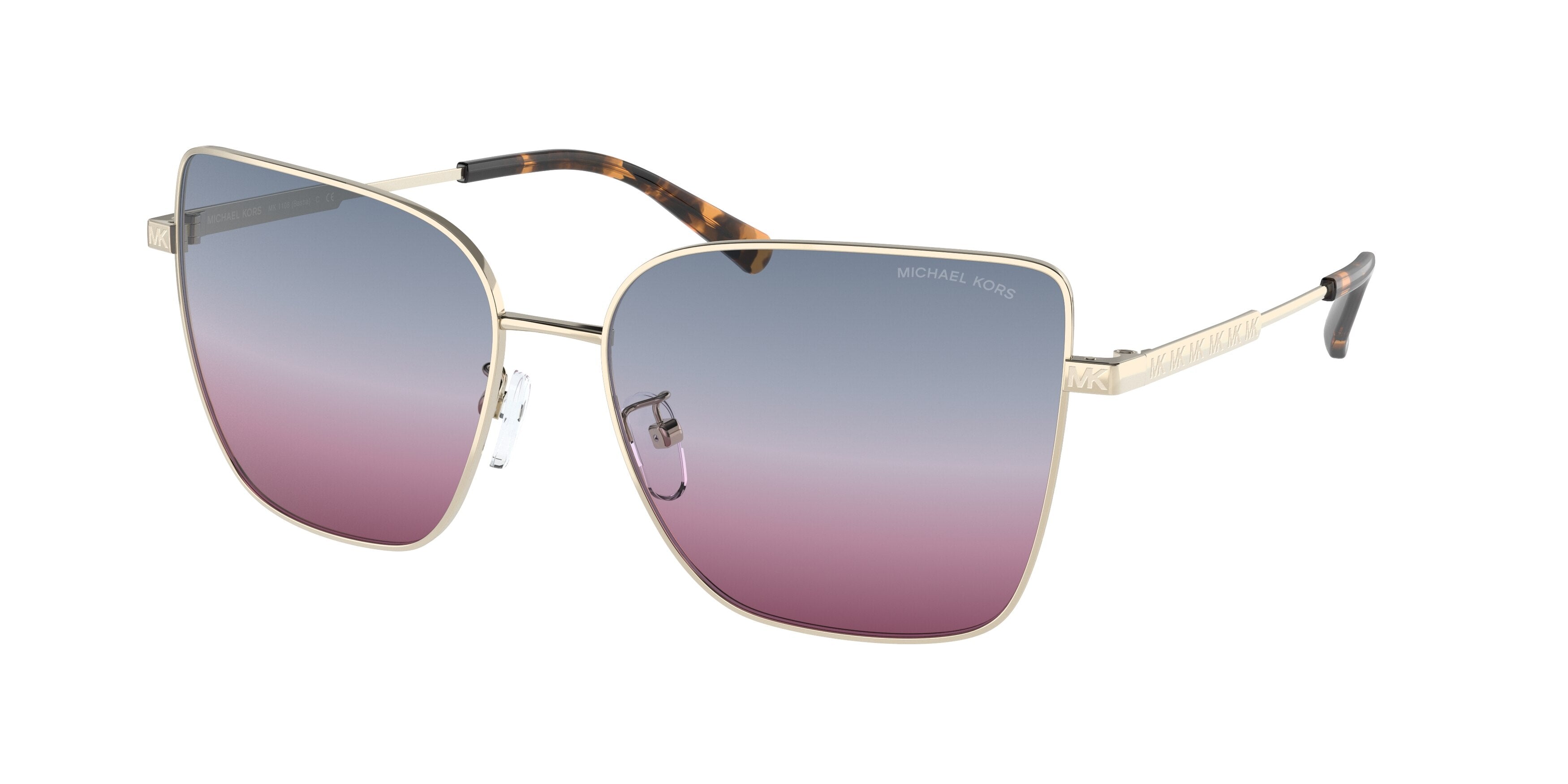 Michael Kors BASTIA MK1108 Butterfly Sunglasses 1014I8-Light Gold 59-145-16 - Color Map Gold