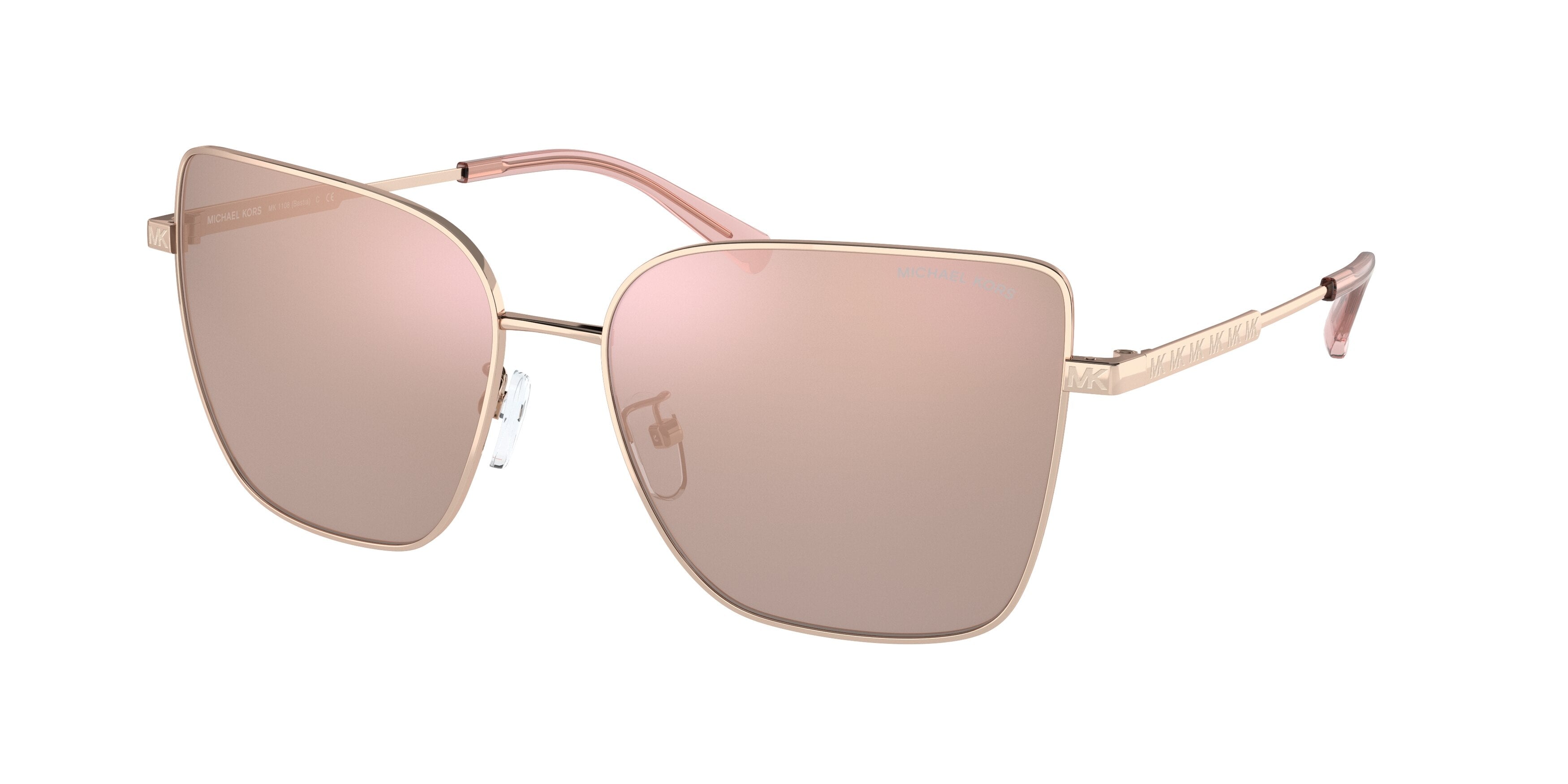 Michael Kors BASTIA MK1108 Butterfly Sunglasses 11084Z-Rose Gold 57-145-16 - Color Map Gold