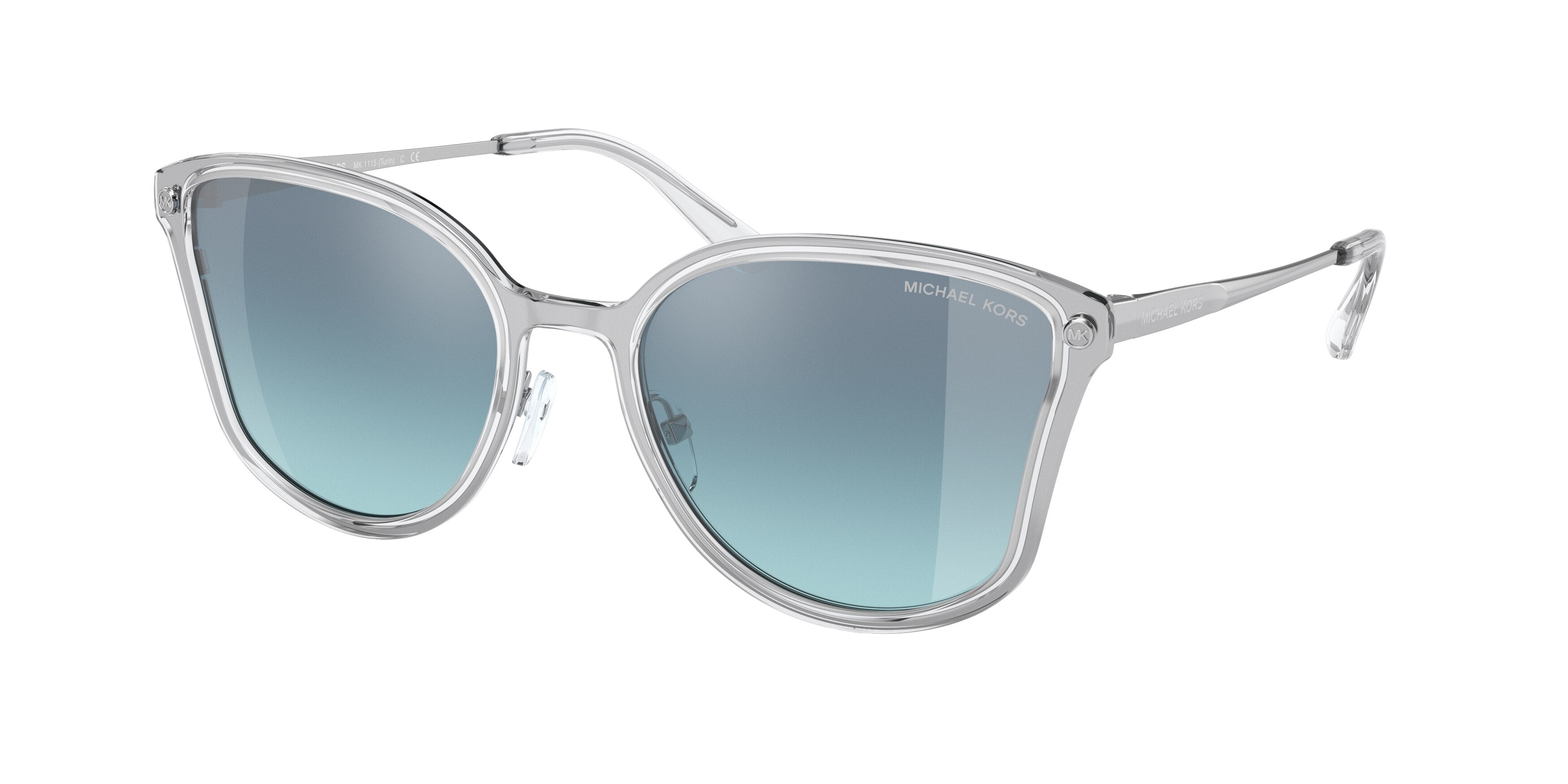 Michael Kors TURIN MK1115 Butterfly Sunglasses 11537C-Silver 56-145-19 - Color Map Silver