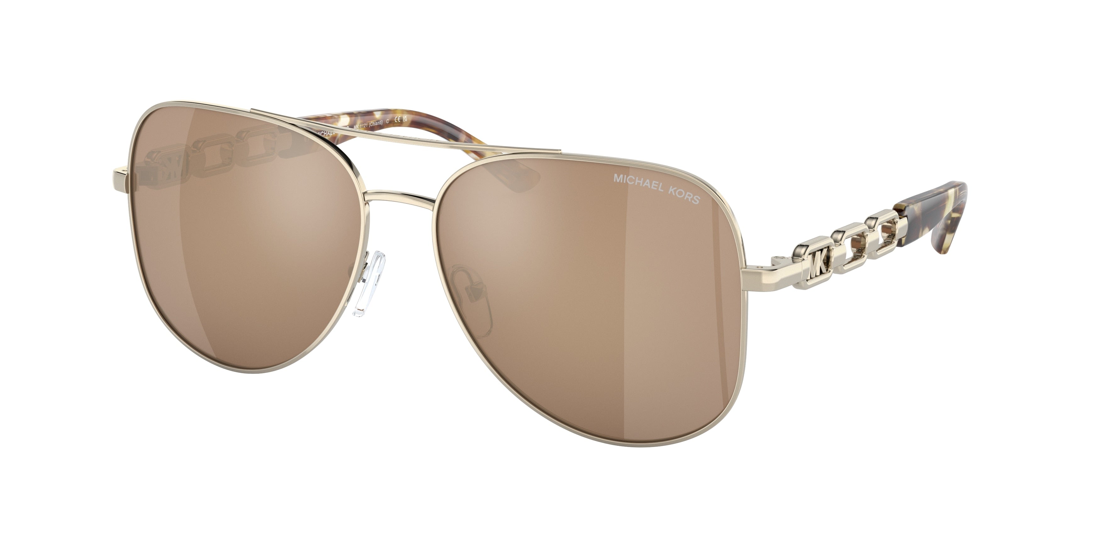 Michael Kors CHIANTI MK1121 Pilot Sunglasses 10147P-Light Gold 58-140-15 - Color Map Gold
