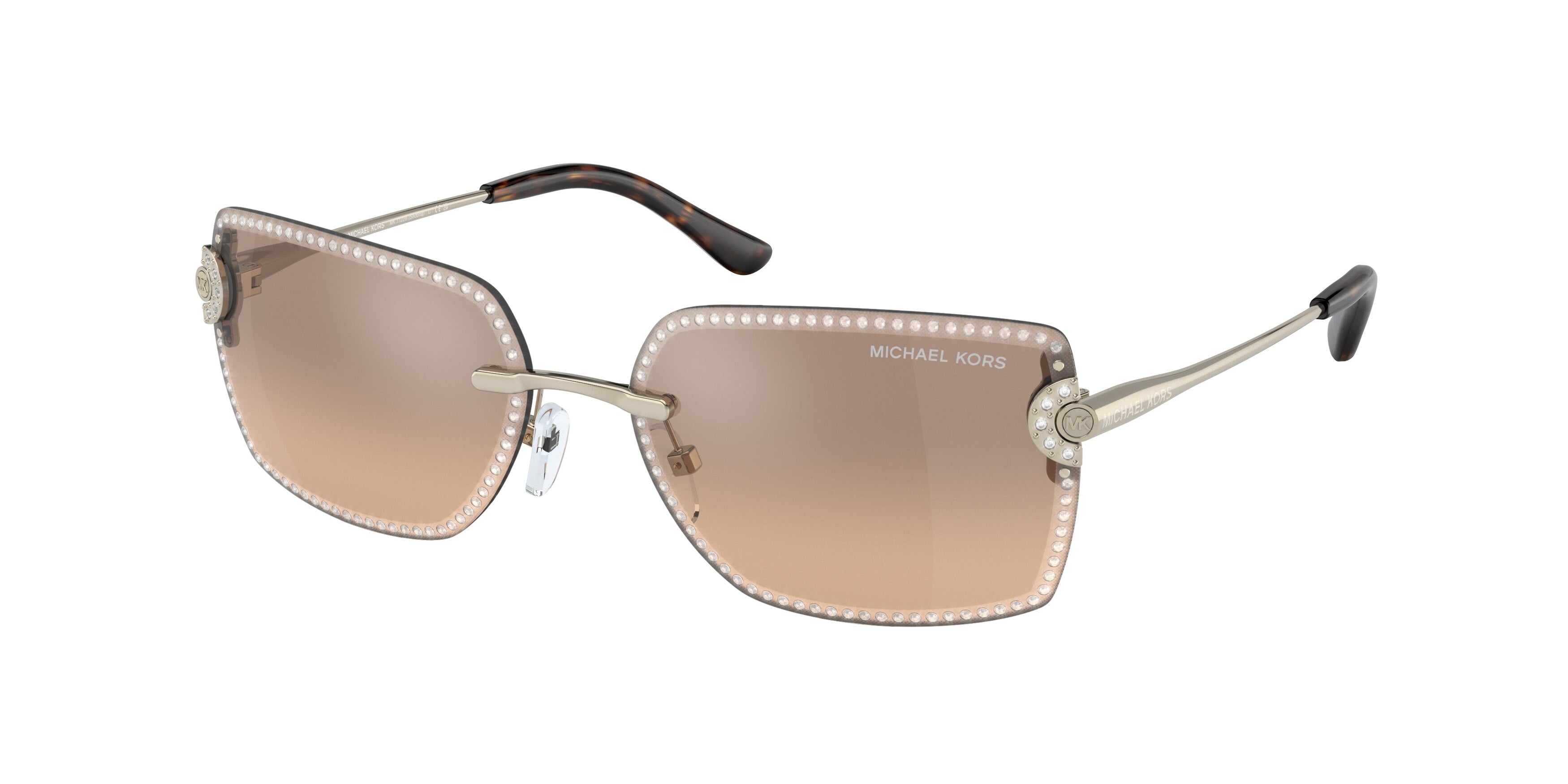 Michael Kors SEDONA MK1122B Rectangle Sunglasses 10143D-Light Gold 59-140-15 - Color Map Gold