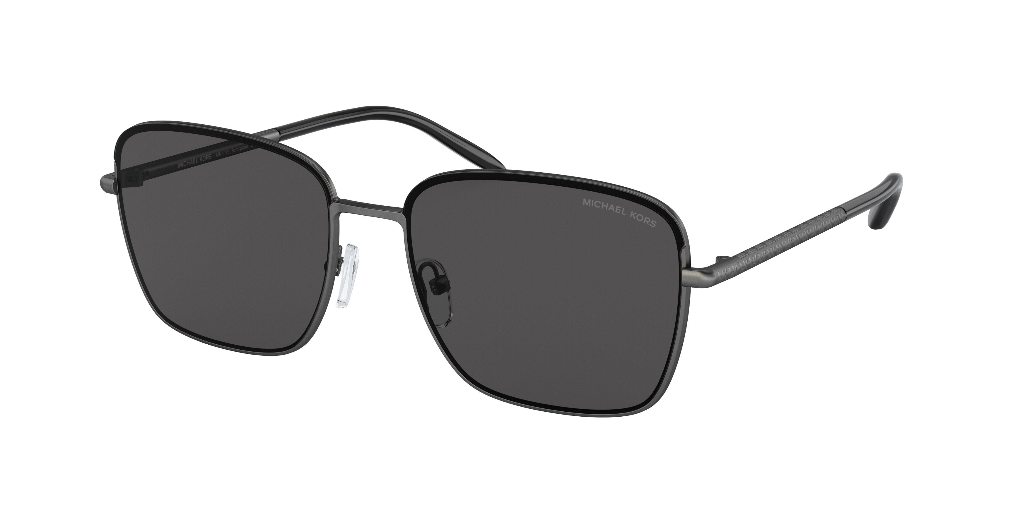 Michael Kors BURLINGTON MK1123 Square Sunglasses 100287-Matte Gunmetal 57-145-16 - Color Map Grey