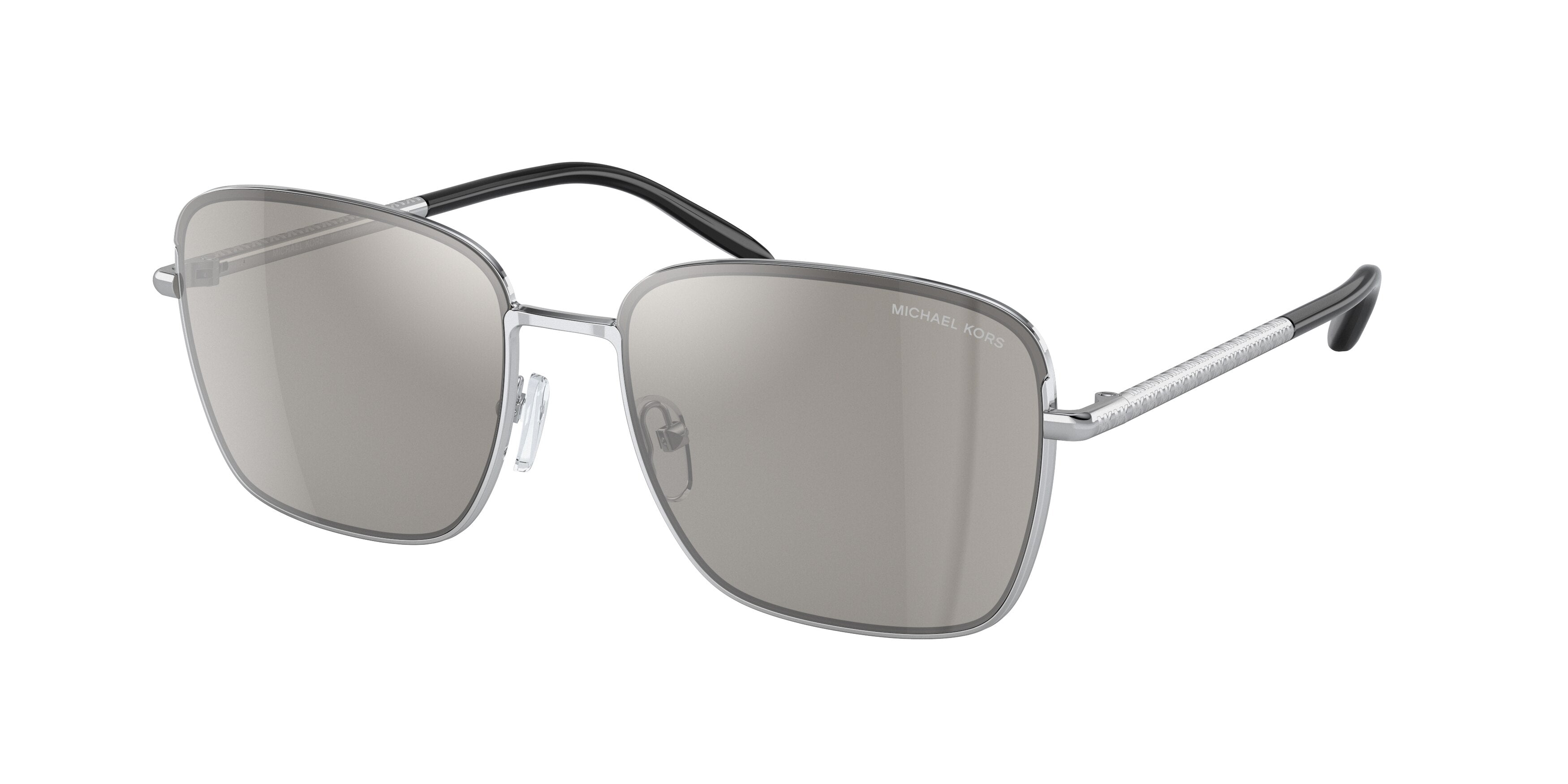 Michael Kors BURLINGTON MK1123 Square Sunglasses 11536G-Shiny Silver 57-145-16 - Color Map Silver