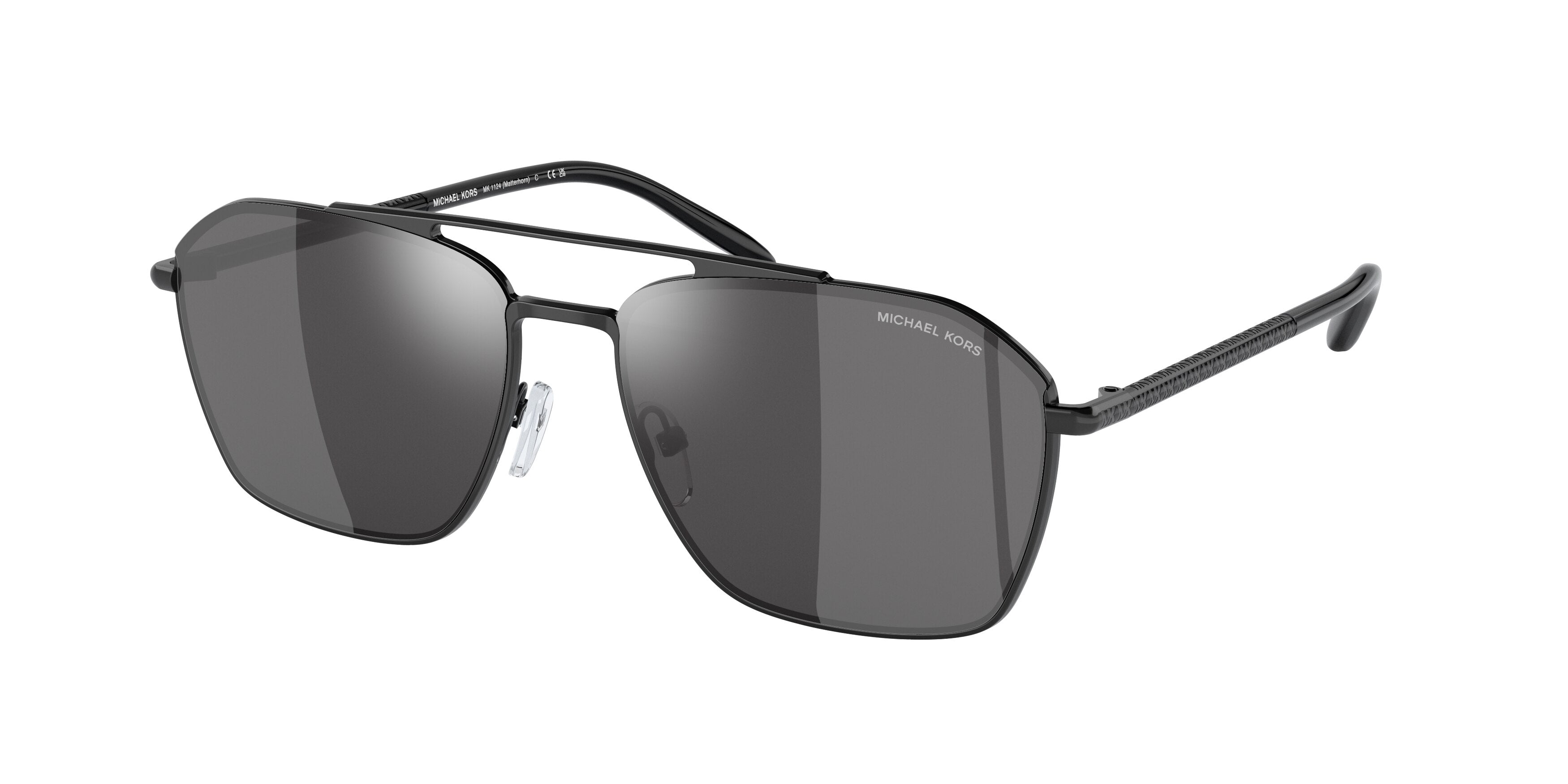 Michael Kors MATTERHORN MK1124 Pilot Sunglasses 10056G-Shiny Black 56-145-16 - Color Map Black