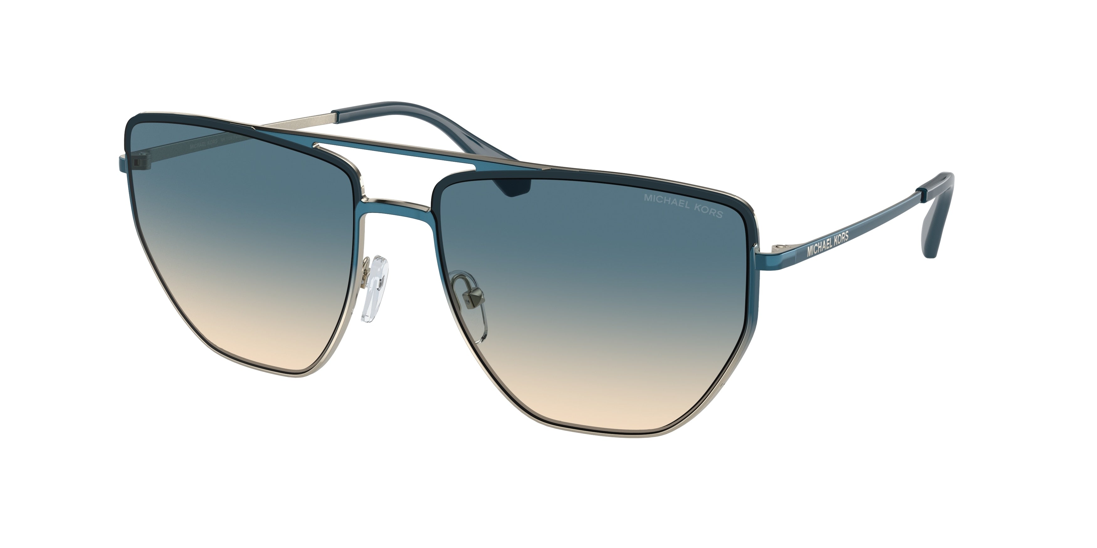 Michael Kors PAROS MK1126 Pilot Sunglasses 13344M-Pool Blue Light Gold Gradient 60-140-15 - Color Map Blue