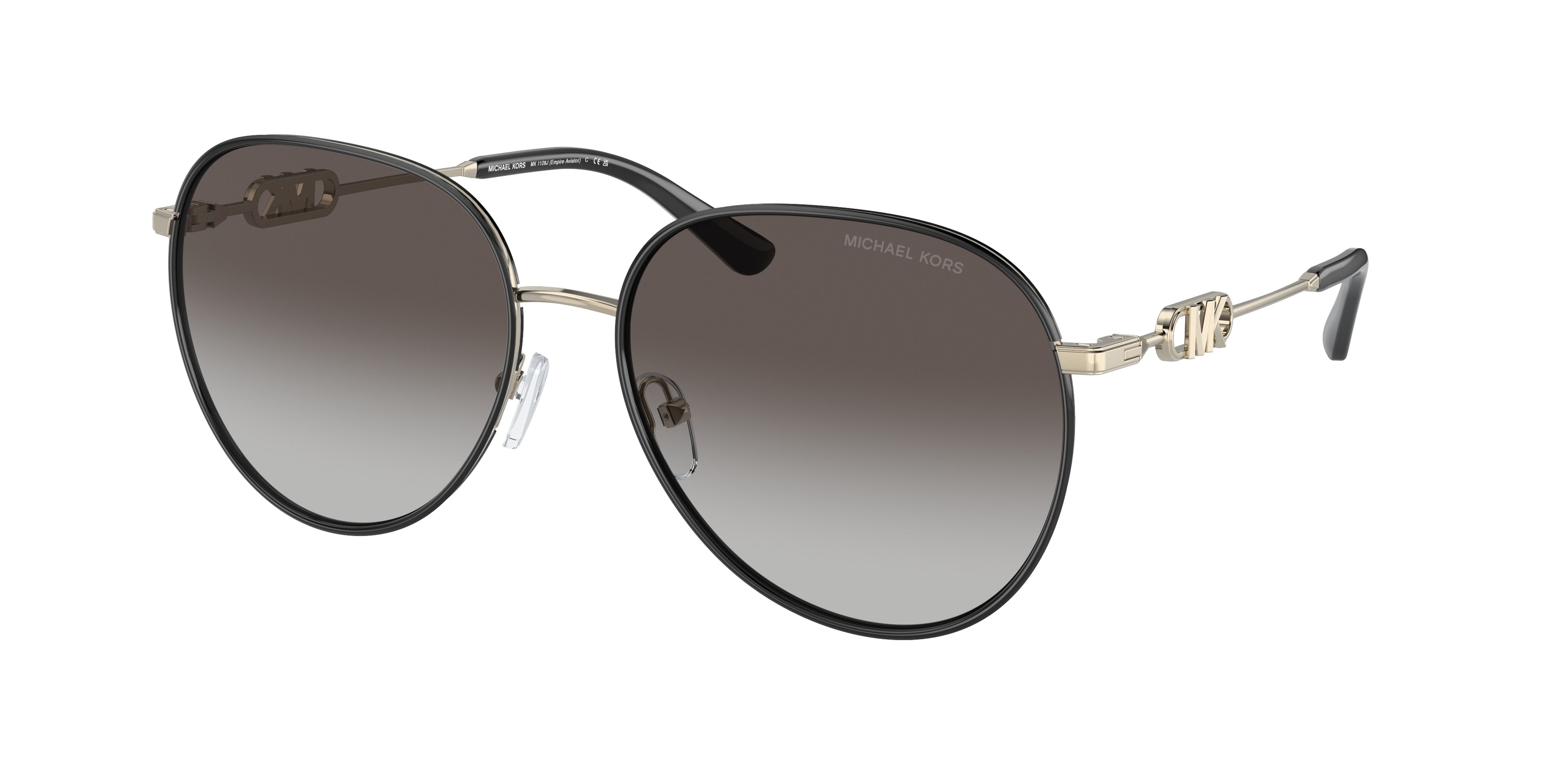Michael Kors EMPIRE MK1128J Pilot Sunglasses 10148G-Light Gold/Black 58-145-17 - Color Map Gold