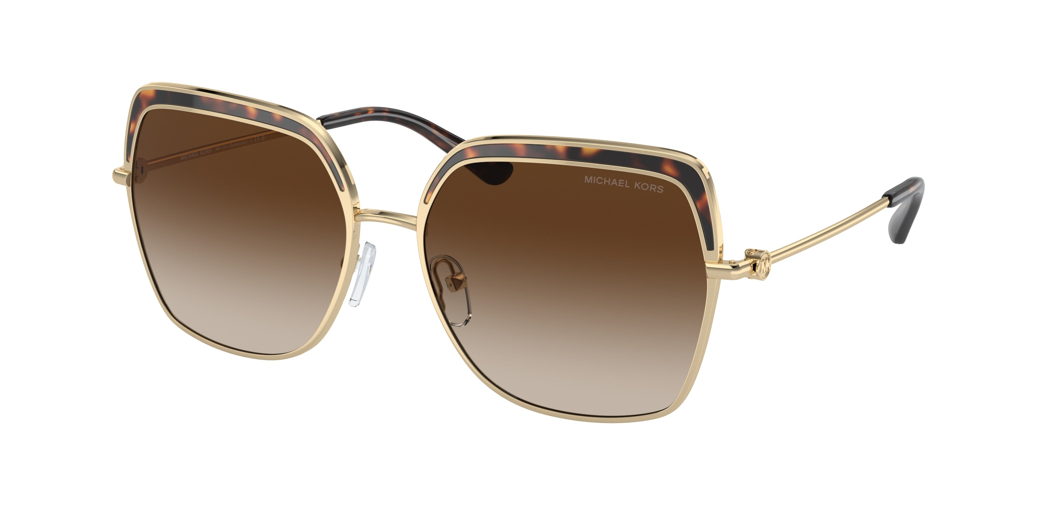 Michael Kors GREENPOINT MK1141 Square Sunglasses 101413-Light Gold 57-140-16 - Color Map Gold